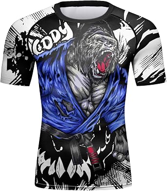 Red Plume Mens Compression Sports Fitness Short Sleeve Training Base Layers Shirt