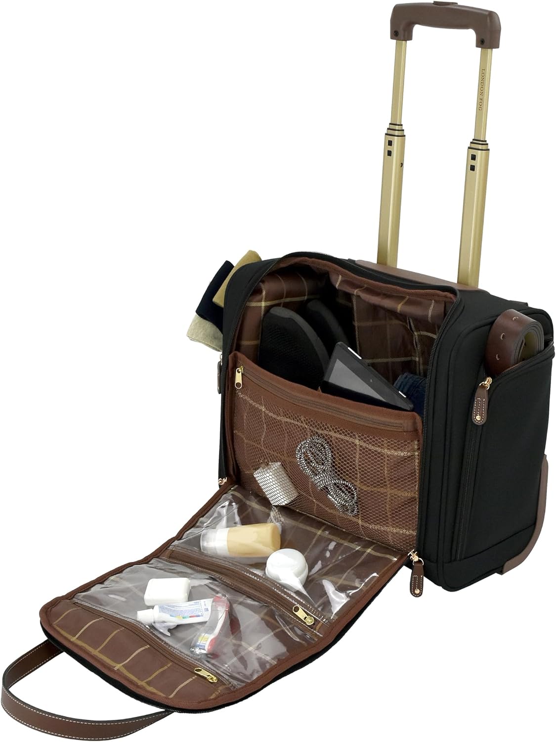 London Fog Nottingham 15 Inch Under the Seat Bag, Black Chestnut