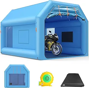 12.5 x 10 x 8 FT Inflatable Paint Booth Portable Paint Booth Spray Paint Tent with Air Filter System & Blower for DIY Spray Car Truck Motorcycle Garage Auto Part Painting