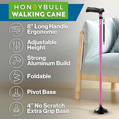 Miniatura 34 de Walking Cane for Men & Women Foldable, Adjustable, Heavy Duty, Free Standing, All Terrain, Collapsible Walking Sticks for Seniors & Adults Púrpura
