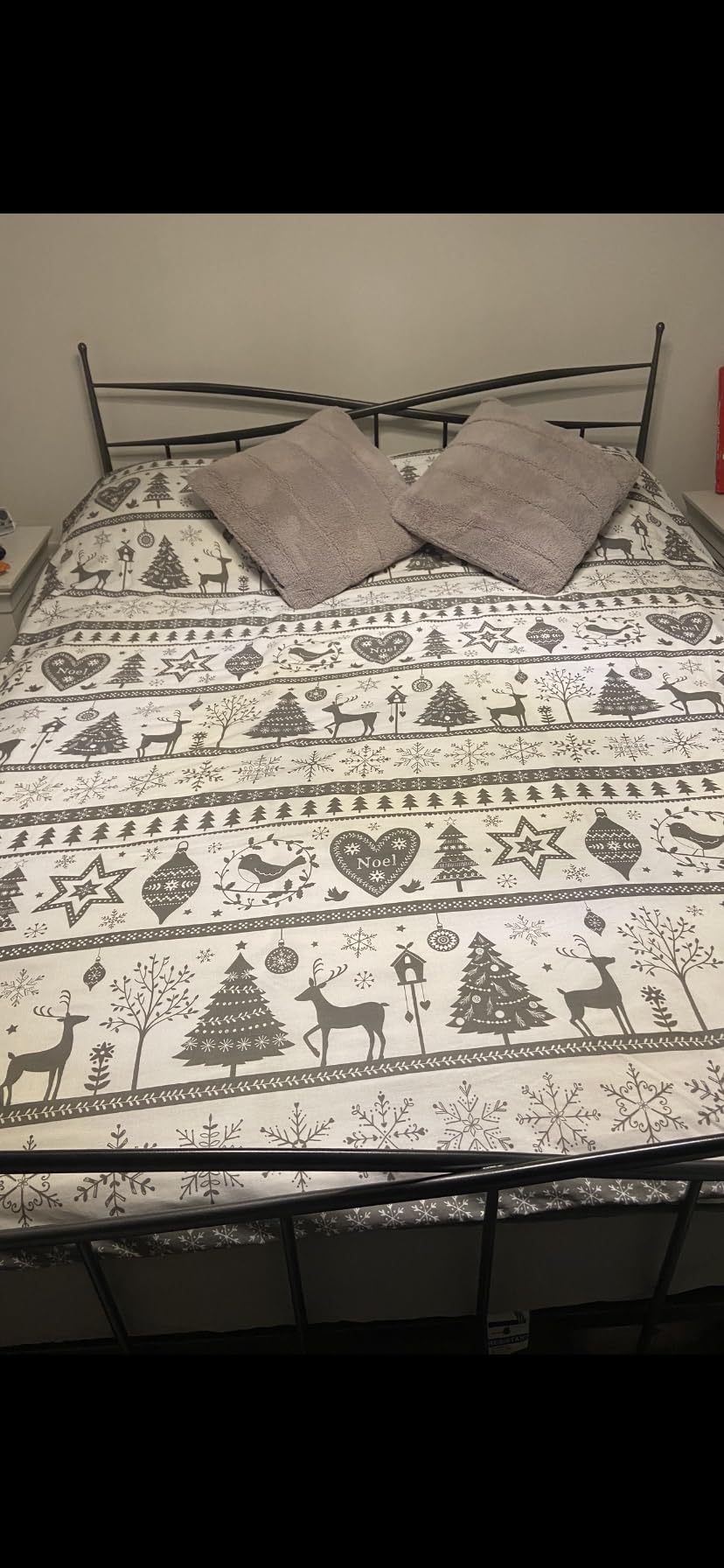 Noel Quilt Duvet Cover 2 Pillowcase Bedding Bed Set Christmas