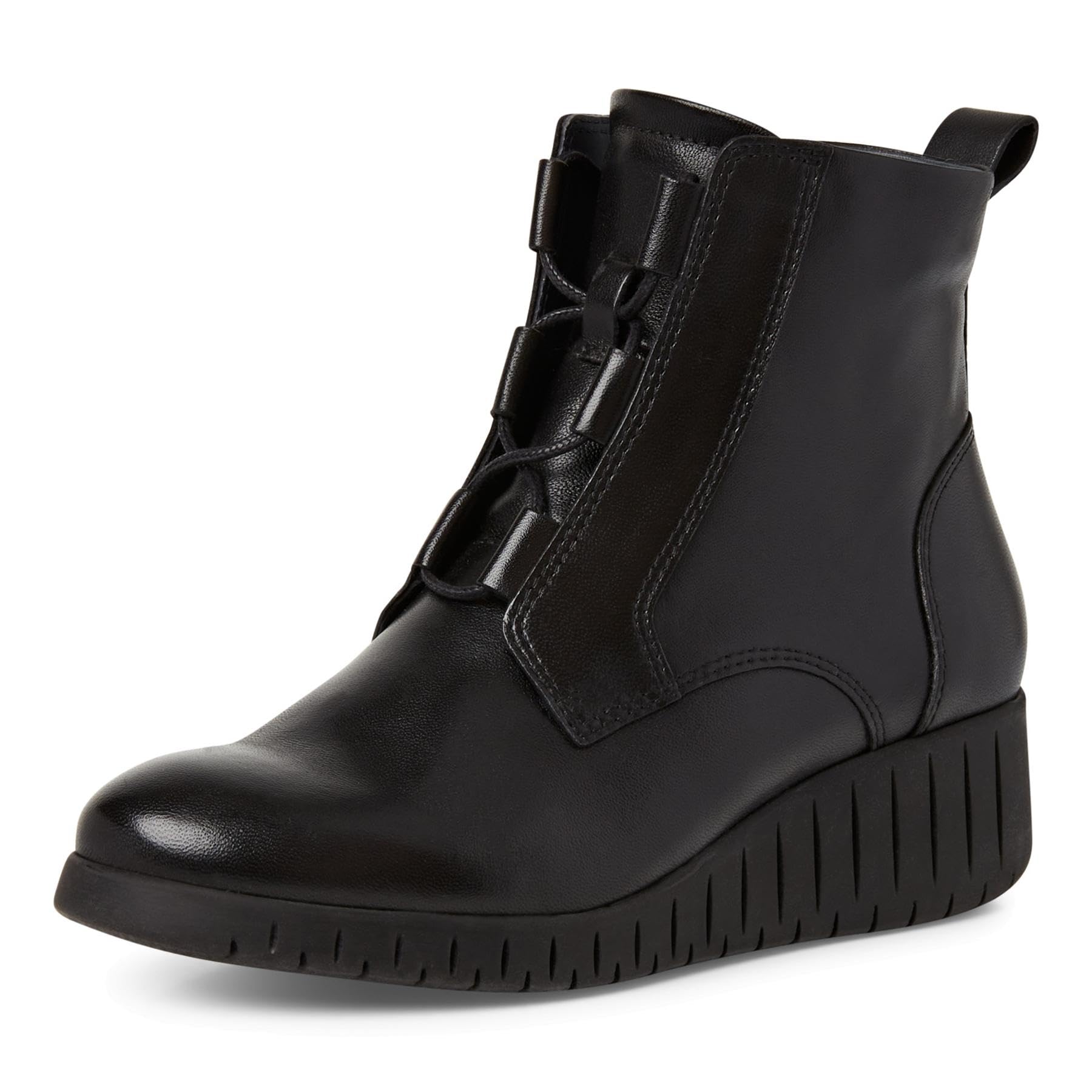 Marco Tozzi Women's Lace-Up Boots Soft Feel Me Interchangeable Footbed Leather Insole, black, 8.5 UK