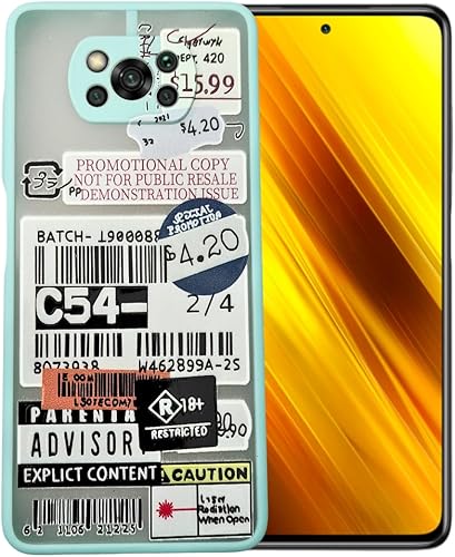 Casecious Compatible con Xiaomi Poco X3 o Pro o NFC Diseño gráfico impreso de cuerpo duro Frost Matte para teléfono celular, funda básica de