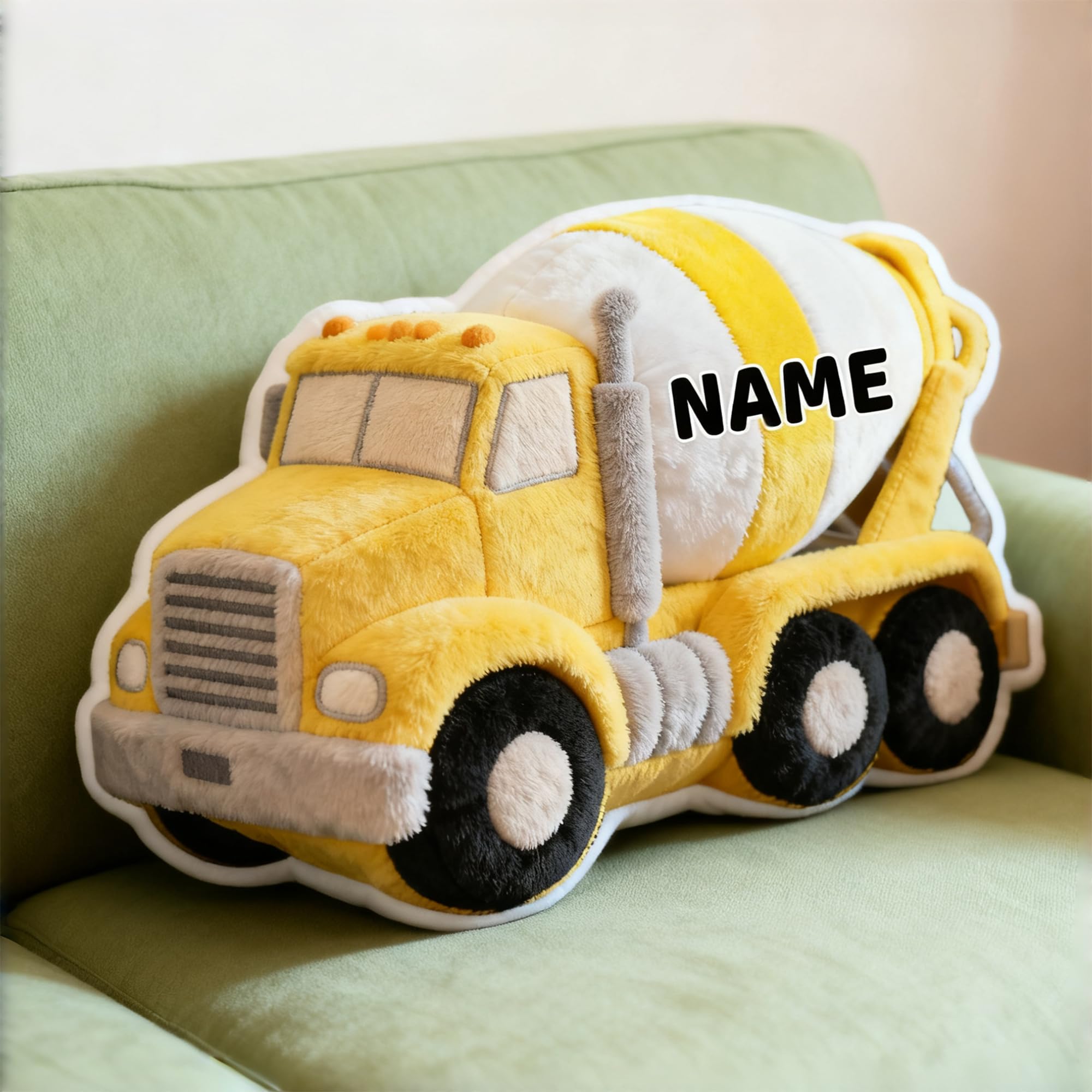 SosnSusn Custom Cute Truck Shaped Pillow with Name, Double-Sided Personalised Pillow for Bed Sofa Car Couch Decor Cushion Birthday, Christmas, Valentine's Day Gifts for Men Women Family Friends