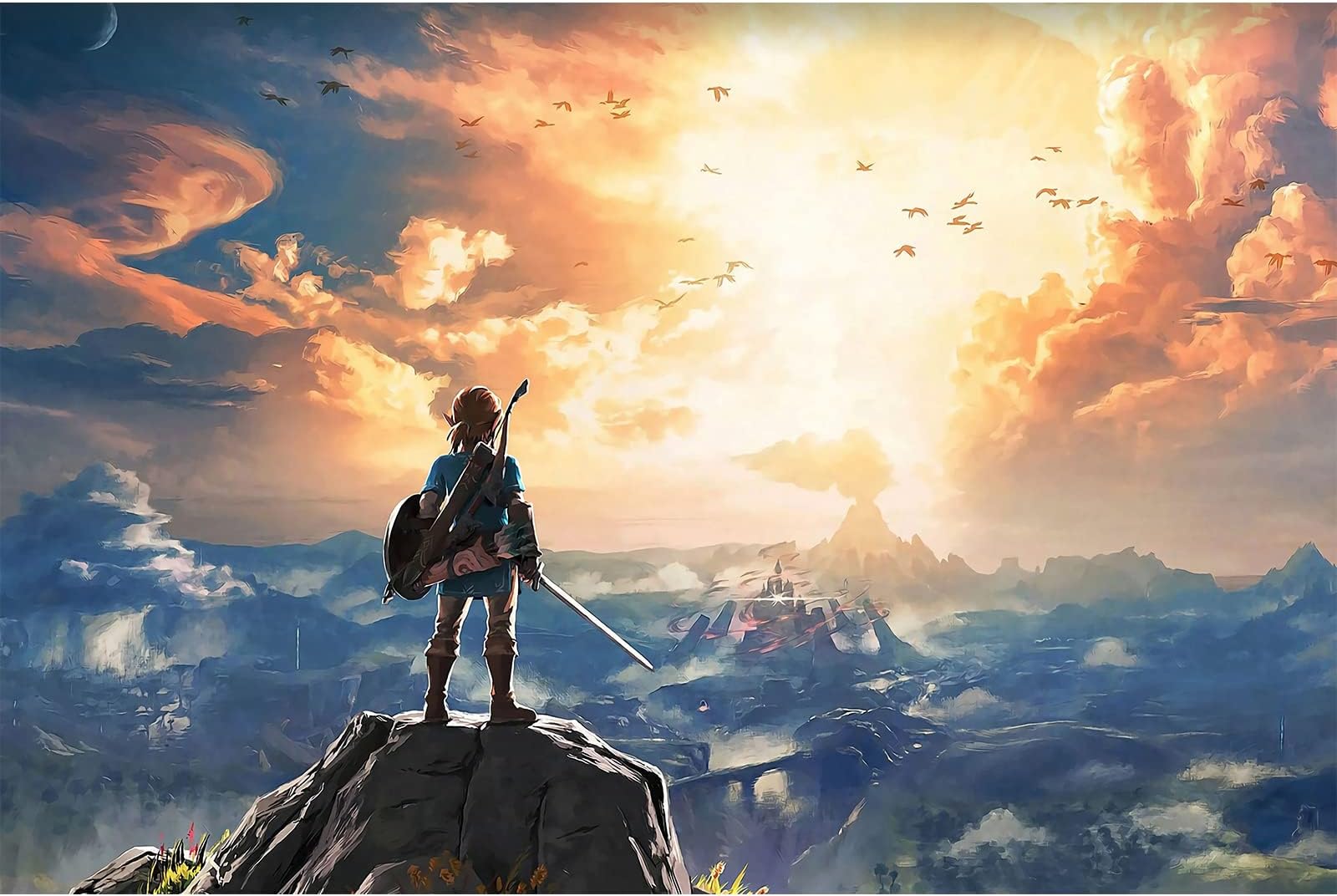 Jigsaw Puzzle 1000 Piece 3D Puzzle Legend of Breath of The Wild DIY Wall Art Pictures for Living Room 75X50Cm