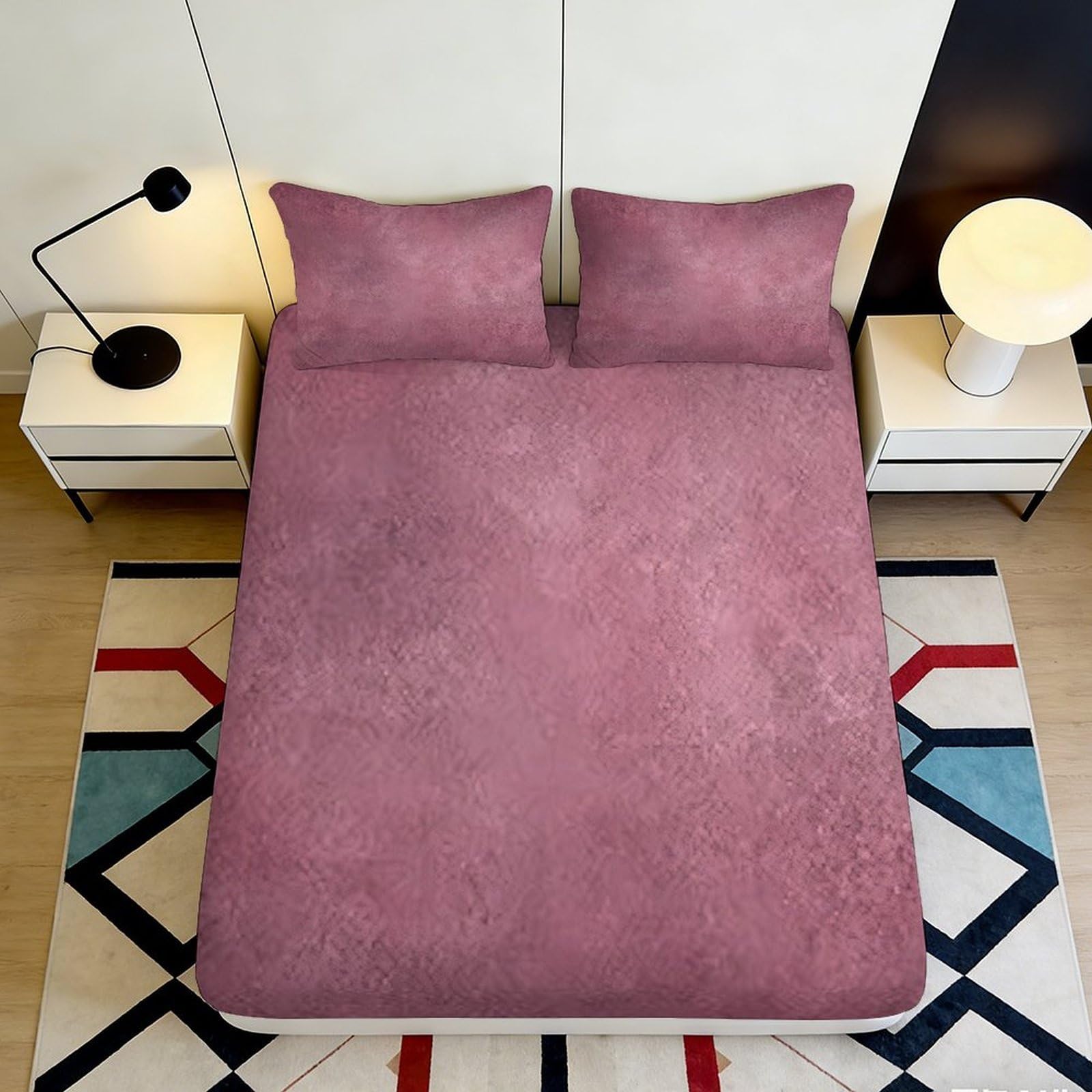Pnayamiorkfel Style-7 3D Printed Dusty Rose Texture Fitted Sheet Microfiber Soft Anti-Slip Bedroom Decor Abstract Mattress Cover 90X200x25cm