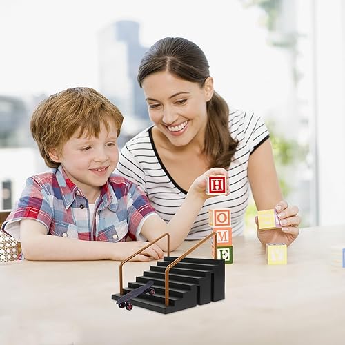 Miniatura 26 de Alasum Juego de rampa de patineta de dedo, juego de rampa de patineta de dedo, mini juguetes de dedo, obstáculo para bicicleta, scooters, rampa