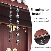 Vista 4 de Aluminum Rain Chains for Gutter, Rain Water Catching System Decoration, 2.4M 2.6M 3M Rain Chimes Rain Catcher Chain, Easy Installation,Style D-26m