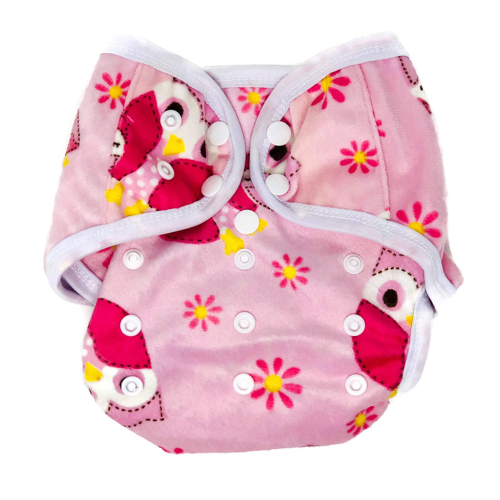 BB2 Baby One Size Printed Minky Minkee Snaps Cloth Diaper Cover for Prefolds