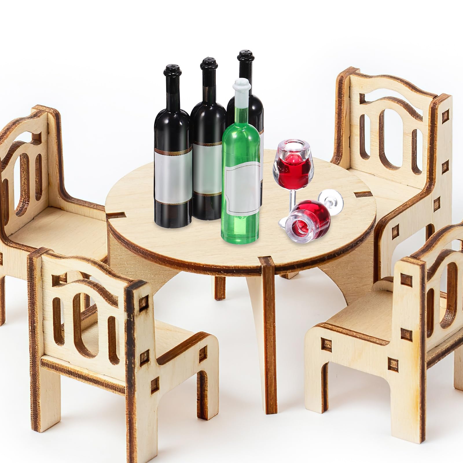 Mini Wine Bottles and Glass Set - Image 3