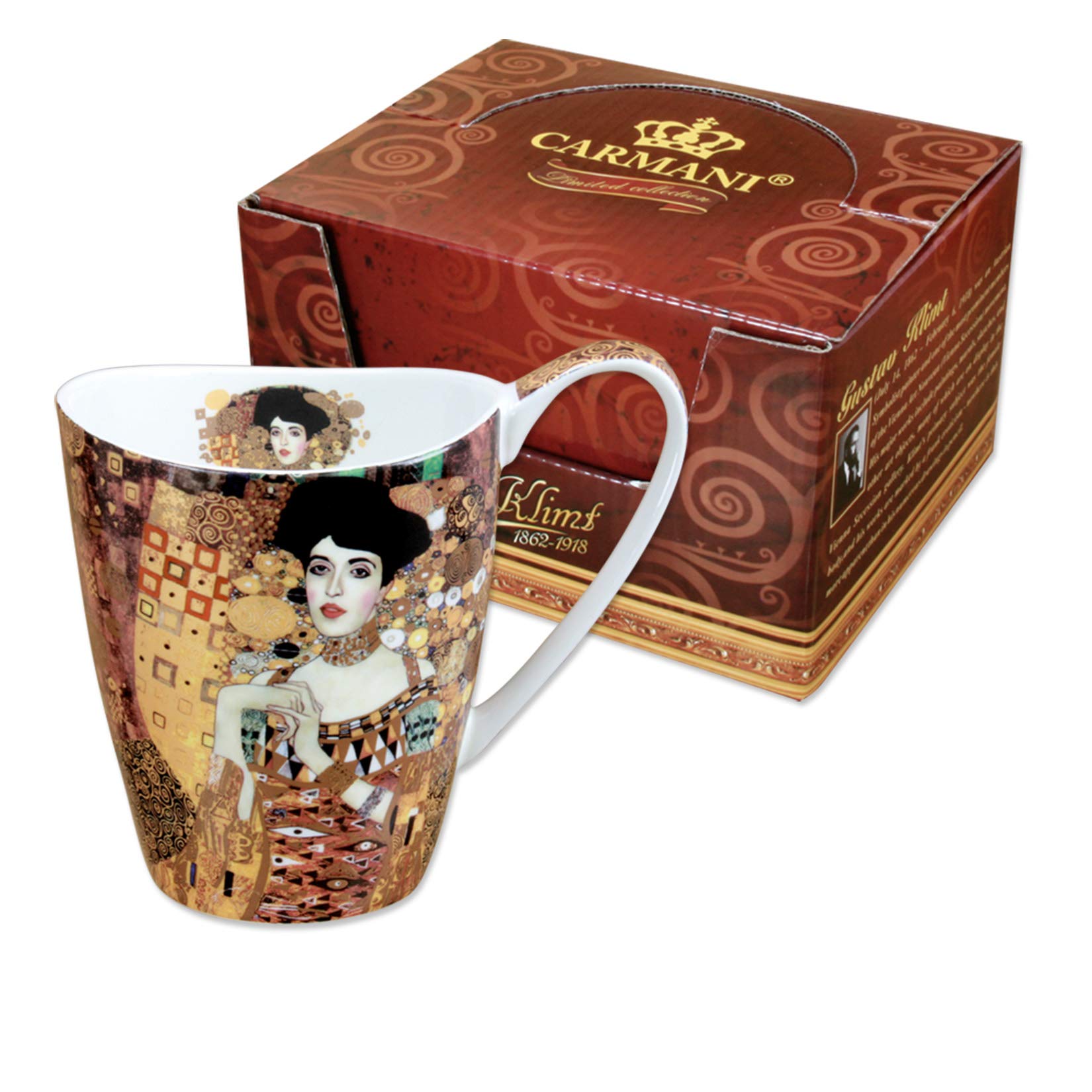 CARMANI - Porcelain Mug Decorated with 'Adele' by Gustav Klimt