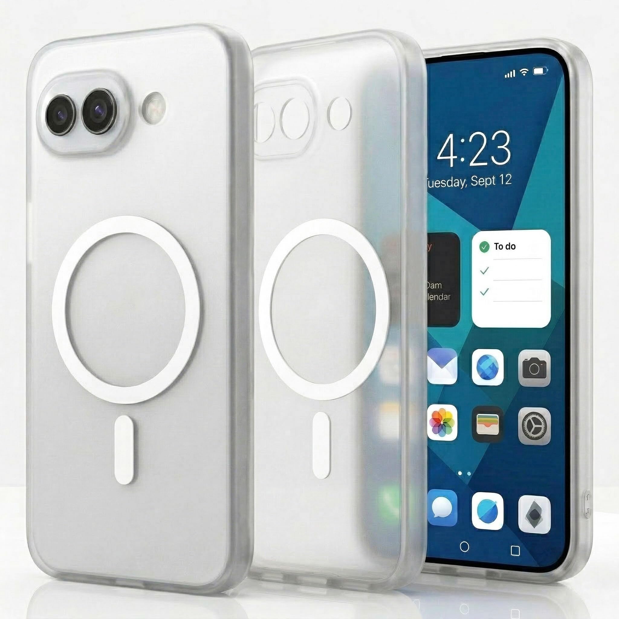 amazon basics Luxury Paper Thin Back Case Cover for Google Pixel 10A 5G | Matte Finish | Compatible with magsafe | (White, Google Pixel 10A 5G)