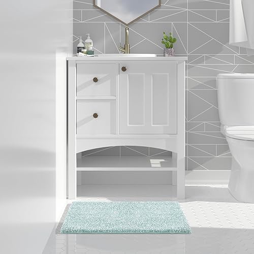 Miniatura 8 de Yimobra Alfombras de baño antideslizantes lavables de 24 x 17 pulgadas, tapete de baño de microfibra ultra suave y absorbente, alfombra decorativa