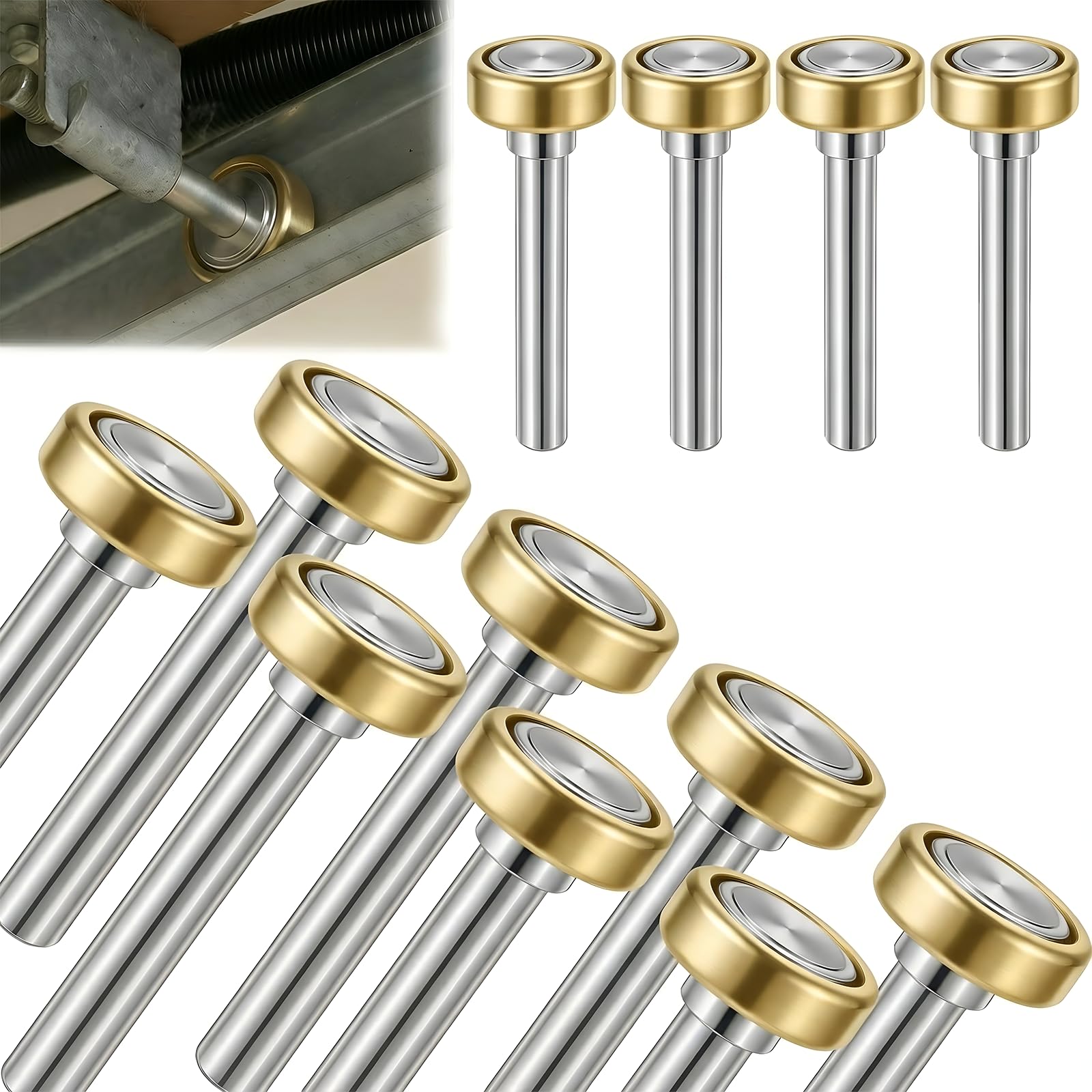 12 Pack 1" Truck Trailer Door Rollers,Box Truck, Heavy-Duty Truck Trailer Door Wheels Rollers Replacement Parts Hardware,Commercial Vehicle Doors 7/16'' Diameter X 2-3/4'' Long Rod
