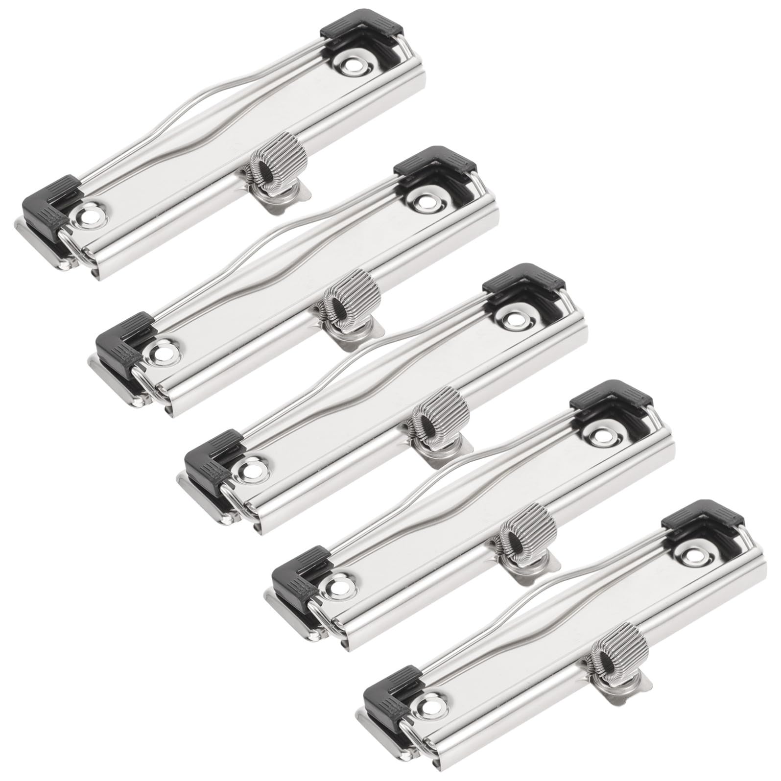 Mikikit Clip e Design Minimalista per 5 in Metallo Argento Meccanismo di Bloccaggio per Scuole e Uffici