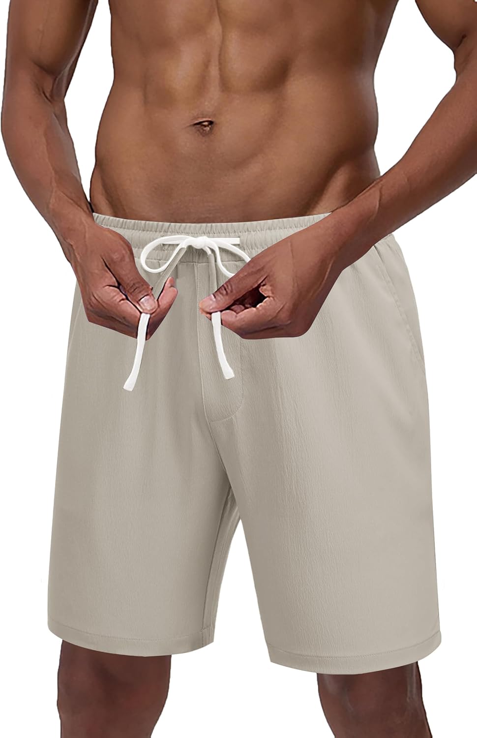 COOFANDY Men's Casual Shorts Drawstring Summer Beach Shorts Lightweight Elastic Waist Vacation Short with Pockets