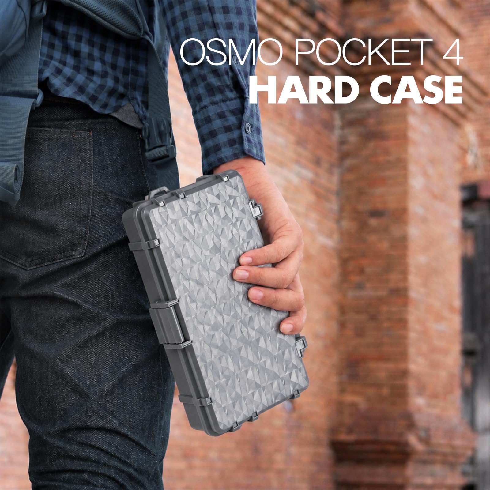 Genérico Estuche Duro IP67 Impermeable para dji Pocket 4, Funda antigolpes Viaje con Forro Silicona, mosquetón cordón, Caja Protectora Sumergible compacta (Gris (Kit Todo en uno))