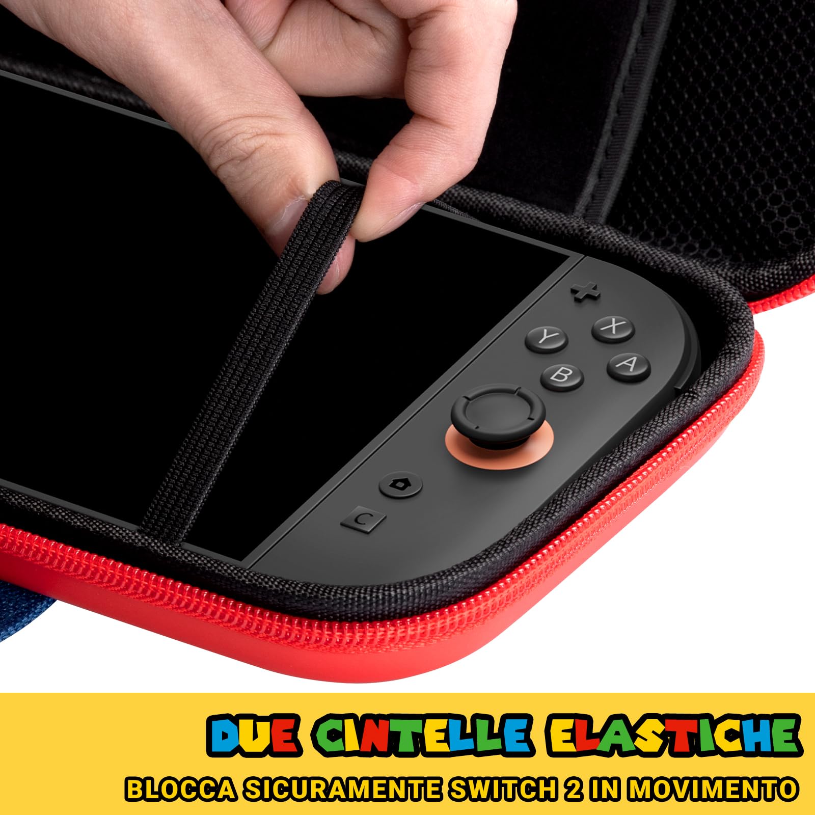 PALPOW Custodia Compatibile con Nintendo Switch 2, Switch 2 Case Protettiva con 10 Slot per Cartucce di Giochi, Borsa Portatile per il Trasporto e lo Stoccaggio - Rosso Blu