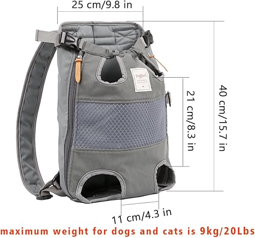 Miniatura 2 de Lifeunion - Mochila con patas hacia afuera para perros, manos libres, ajustable, para perros pequeños, medianos, gatos, motocicleta, senderismo,