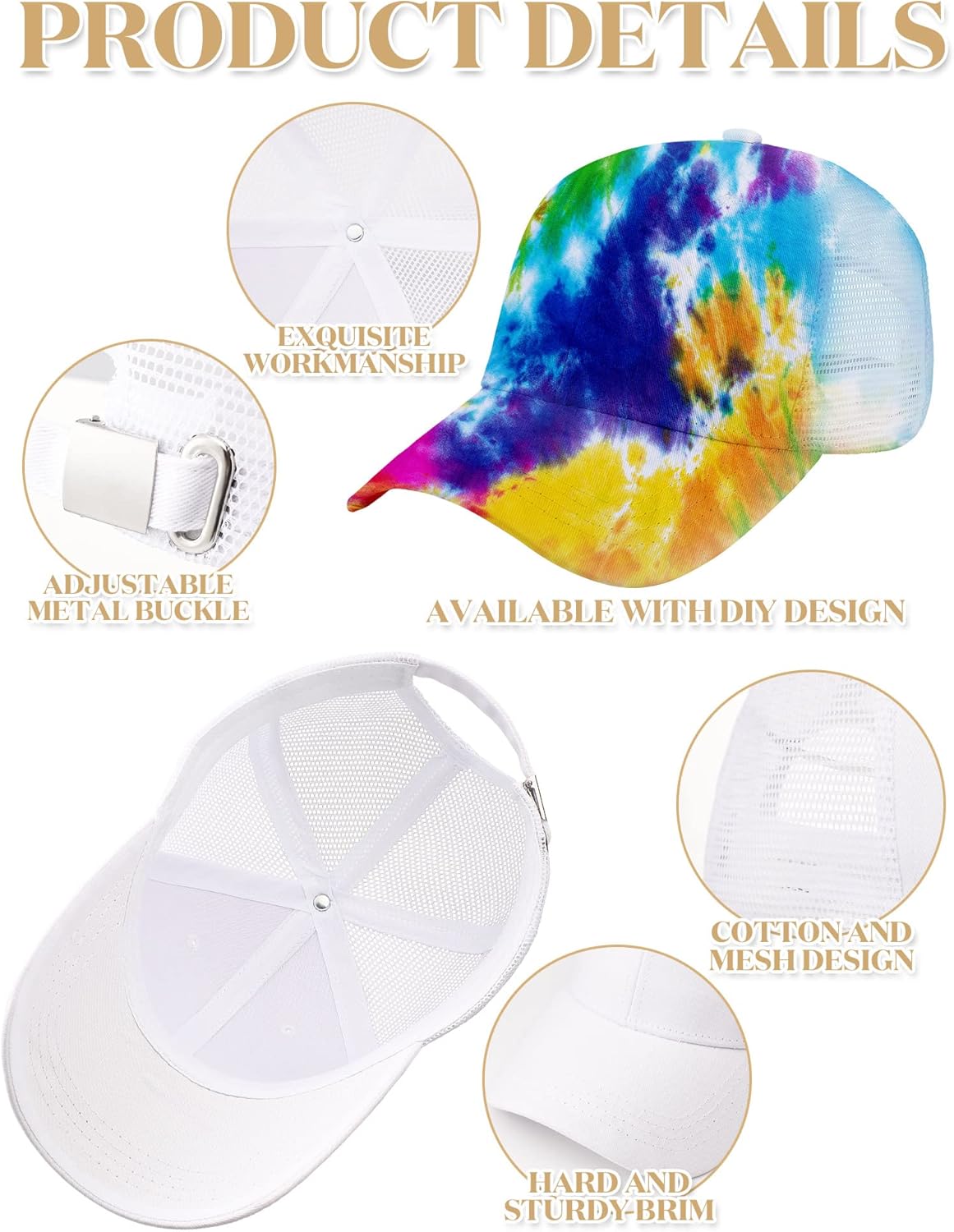 Loopeer 24 Pieces Mesh Trucker Hats Sport Baseball Caps Adjustable Trucker Golf Dad Hat Bulk for Unisex Men Women Teen Sports Workout (White) - Image 3