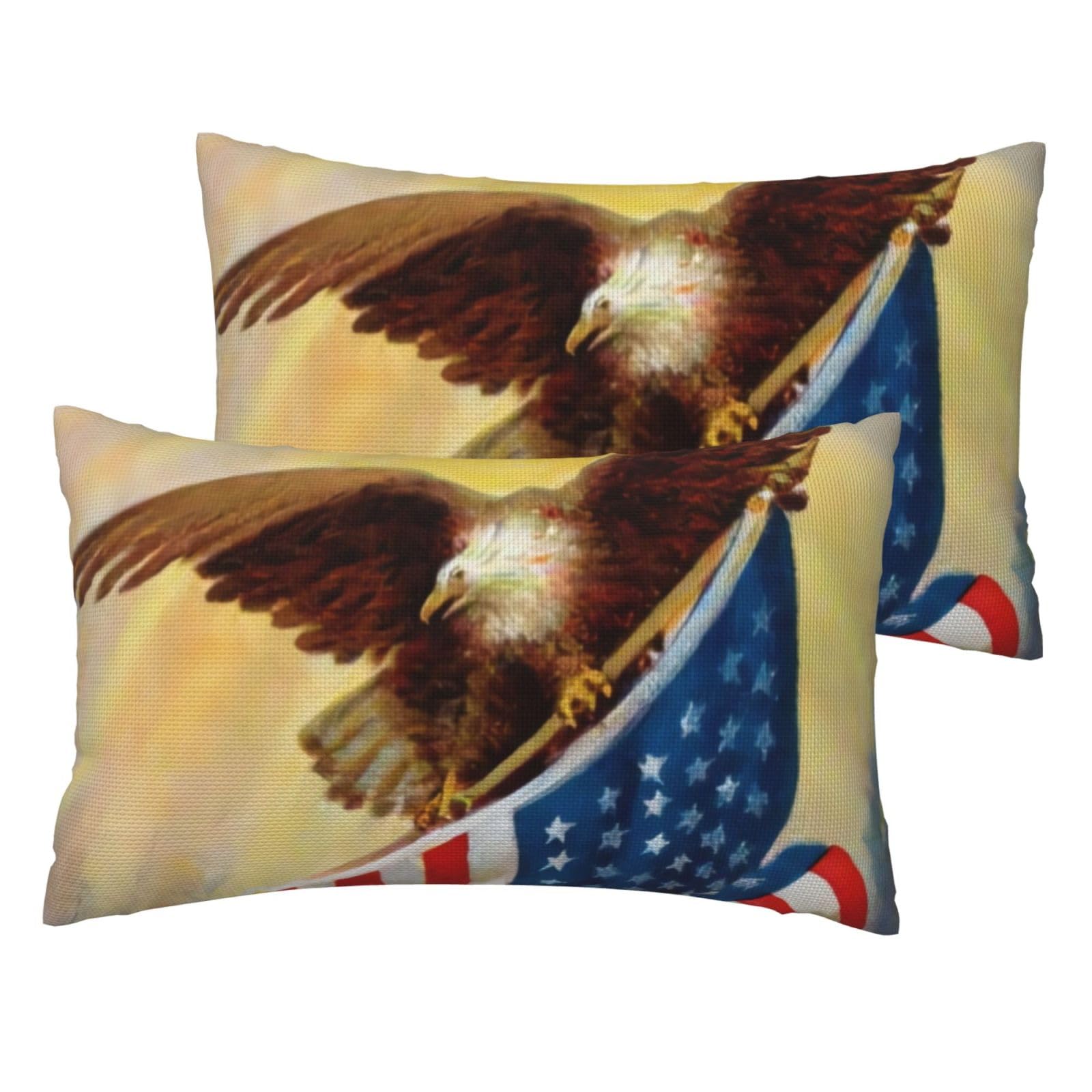Taies d'oreiller lin drapeau américain housse coussin lit