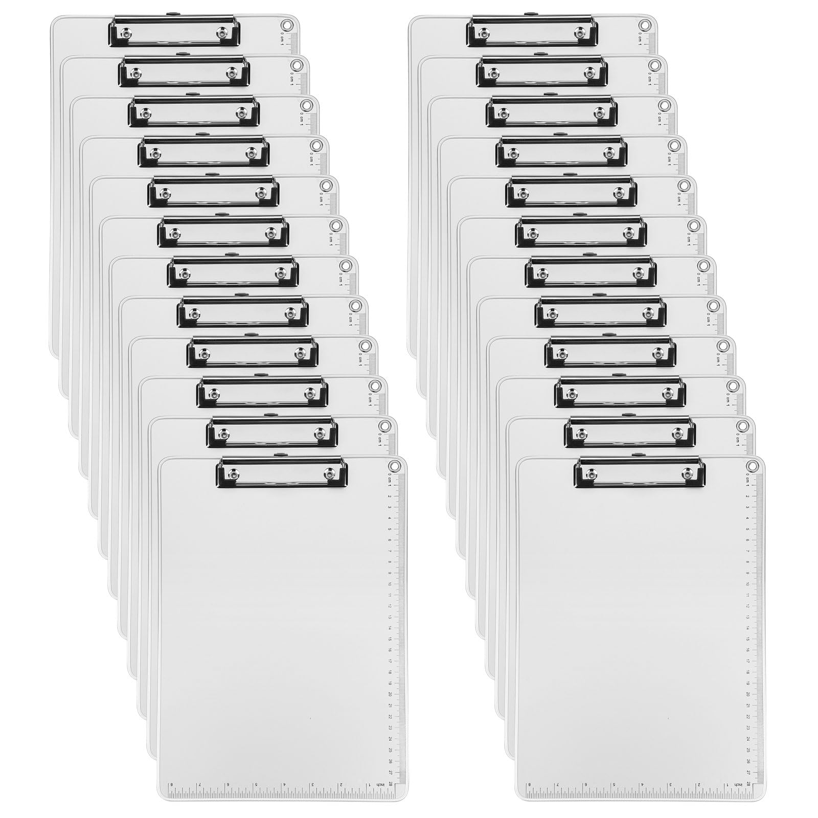 PATIKIL A4 Metal Clipboard, 24Pcs Heavy Duty Aluminum Clipboard Letter Size with Low Profile Clip for Classroom Home Office Outdoor, Size 12.5 x 9 Inch