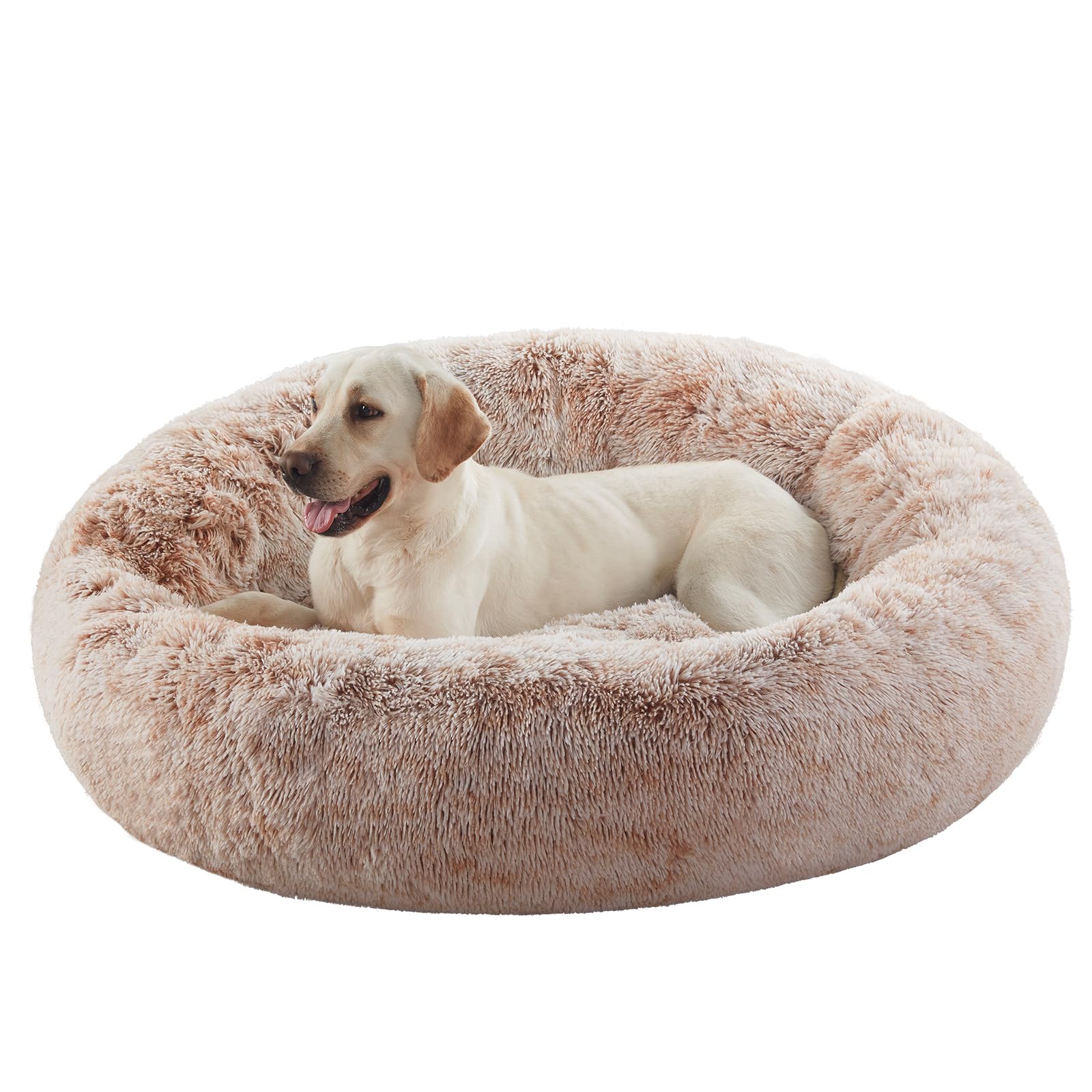 BedStill 45 inches Donut Dog Bed for Extra Large Dogs,Calming Fluffy Round Jumbo Pet Bed with Removable & Washable Cover, Fits up to 120 lbs Pets (