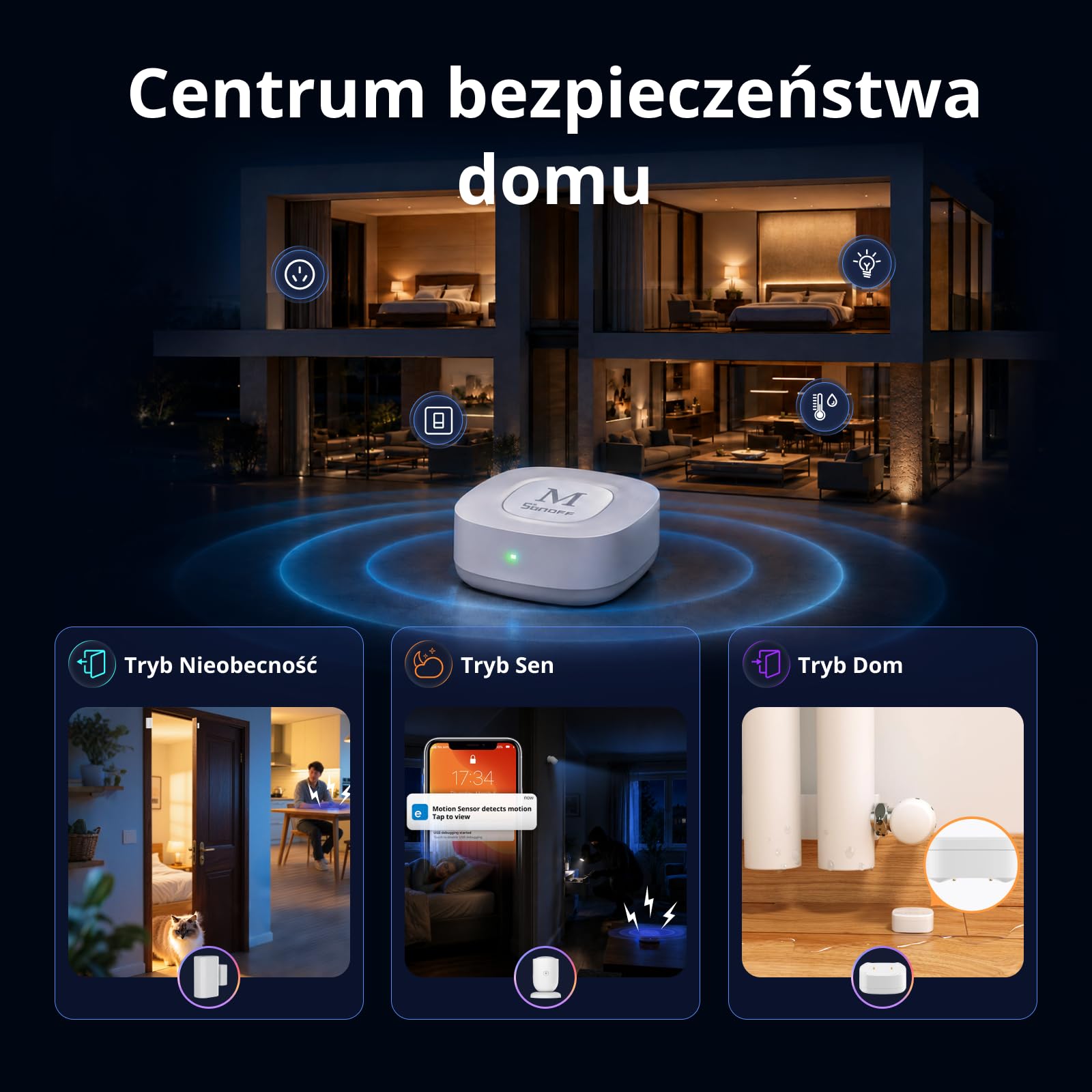 SONOFF Bridge Max Mostek Inteligentnego Domu (Bridge-M) | Matter Bridge i bramka Zigbee dla Apple Home, Alexa, Google Home, RJ45 Ethernet i Wi-Fi, sterowanie lokalne