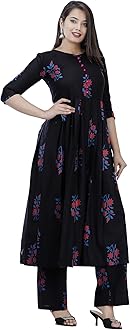 G for Girl Women's Cotton Kurta Palazzo Pant Set