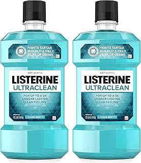 Listerine Ultraclean Oral Care Antiseptic Mouthwash, Everfresh Technology to Help Fight Bad Breath, Gingivitis, Plaque & T...