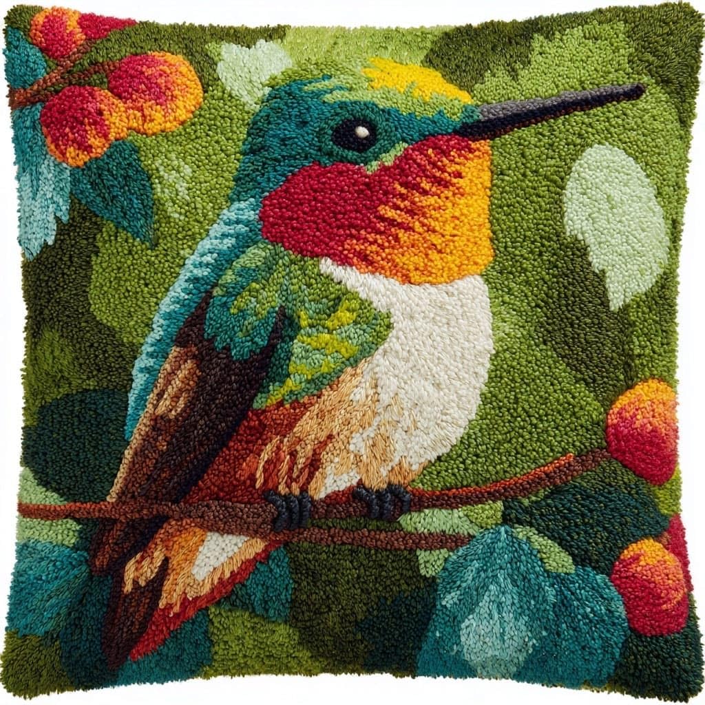 Henypt Latch Hook Cushion Kits Bird