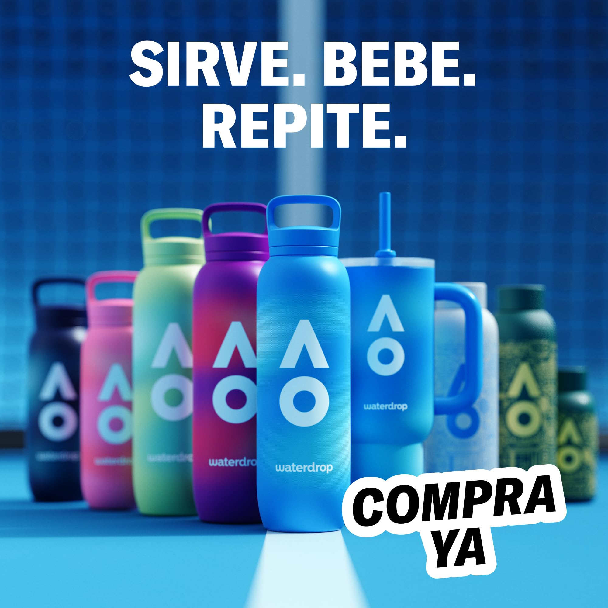 waterdrop Australian Open 2026 Botella Térmica 600ml Acero