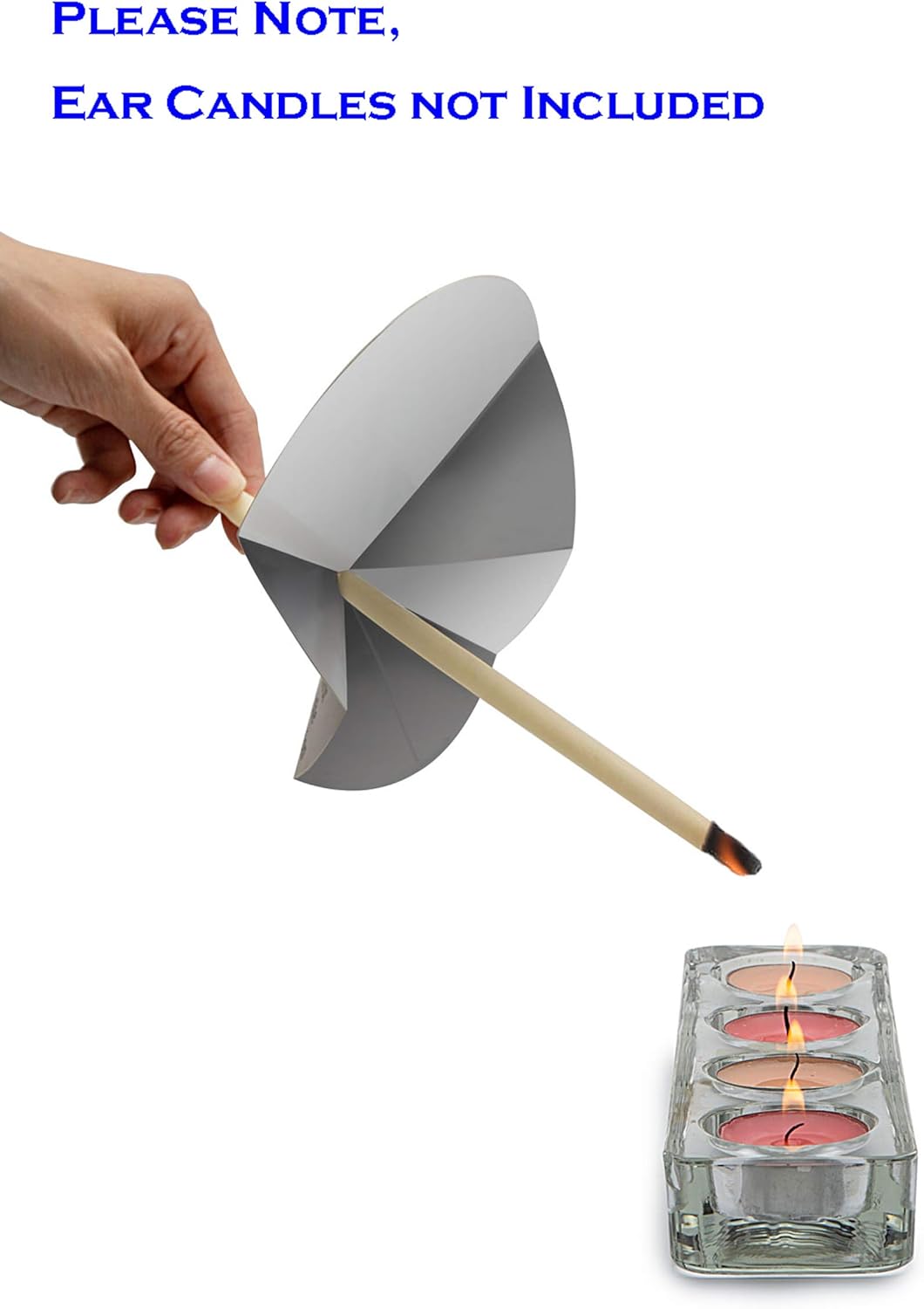 4 Ear Candling Treatment Towels with 20 pcs Ear Candling Protective Discs, Gray. Please Note, Ear Candles not Included