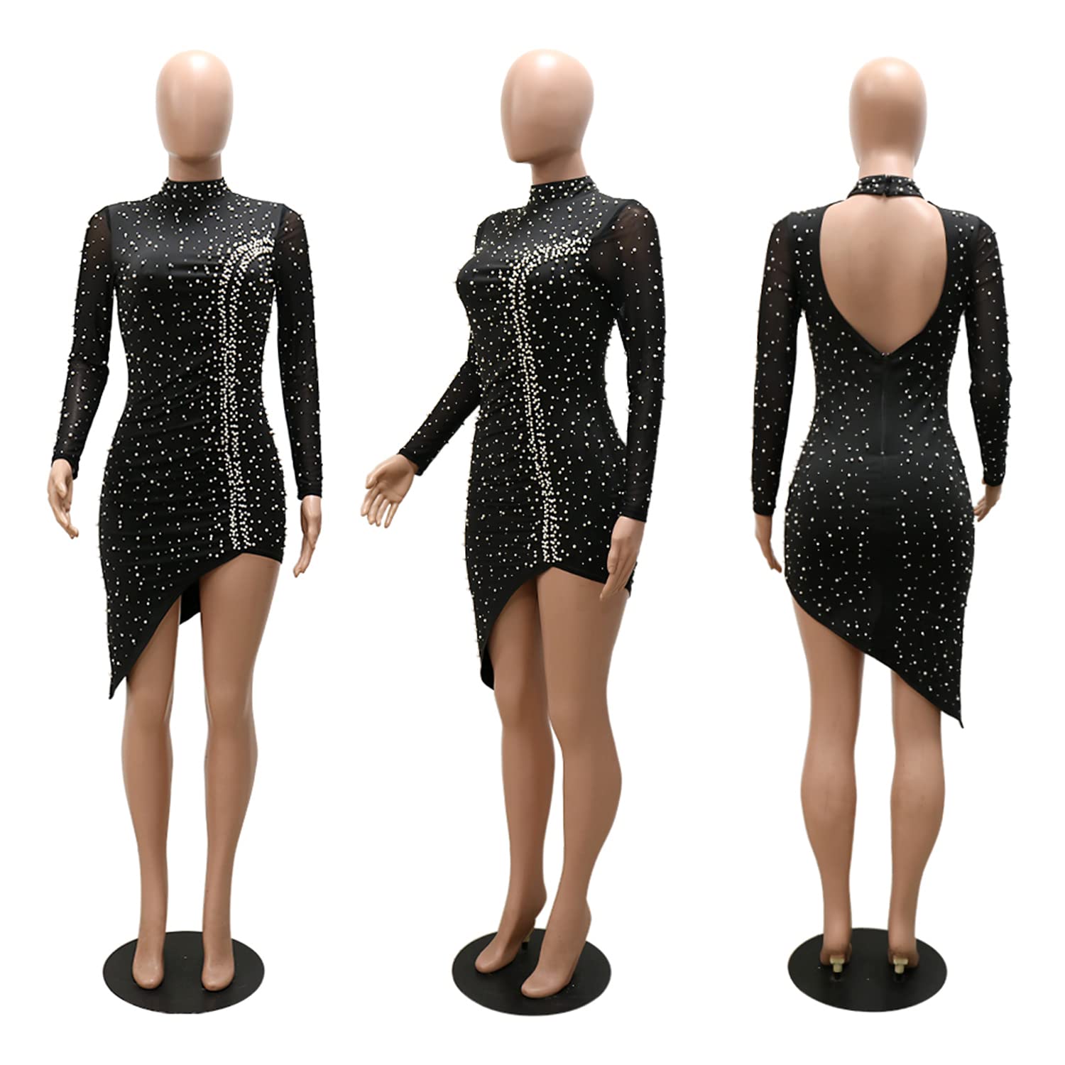 Women Sexy Hot Drilling Process Sexy Dress Party Club Night Dress