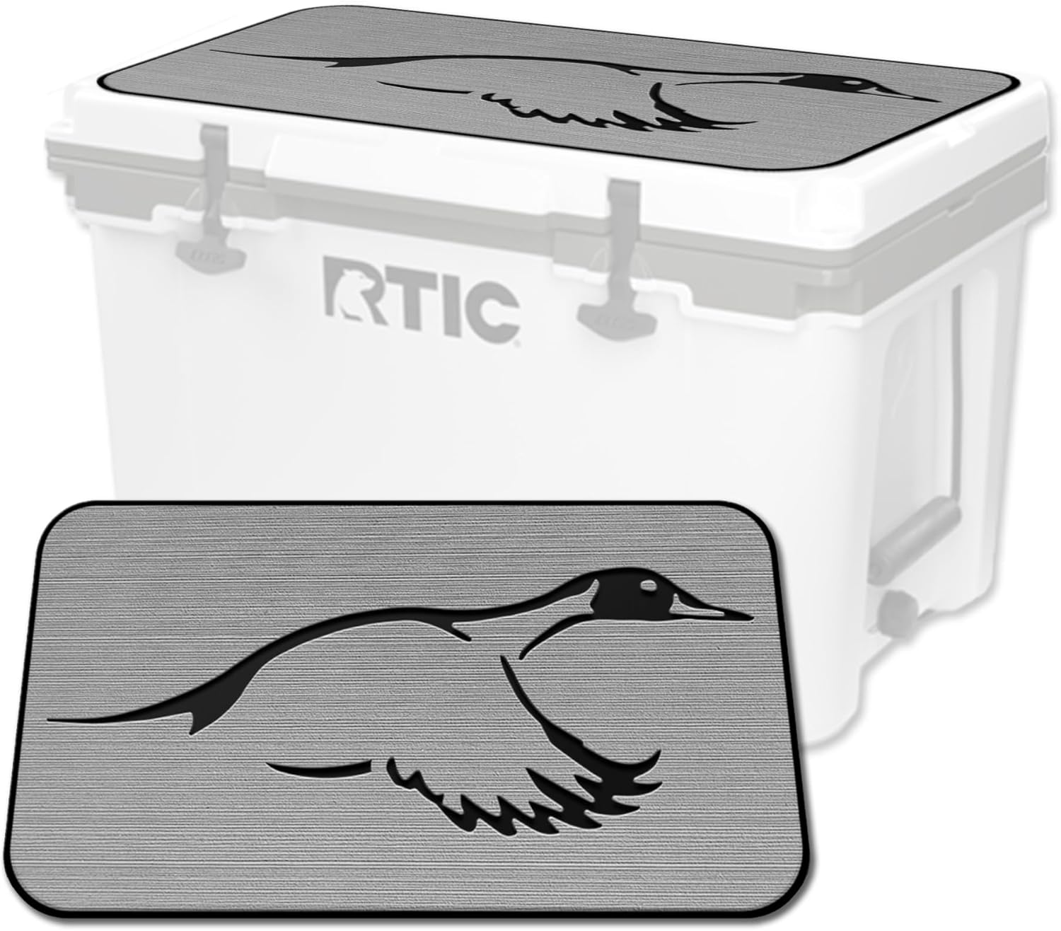 USATuff SeaDek EVA Mat Cooler Pad fits RTIC | Peel & Stick Application | Non Slip Comfort Accessories - Duck Solo Hunting Design (StormGray-Black)