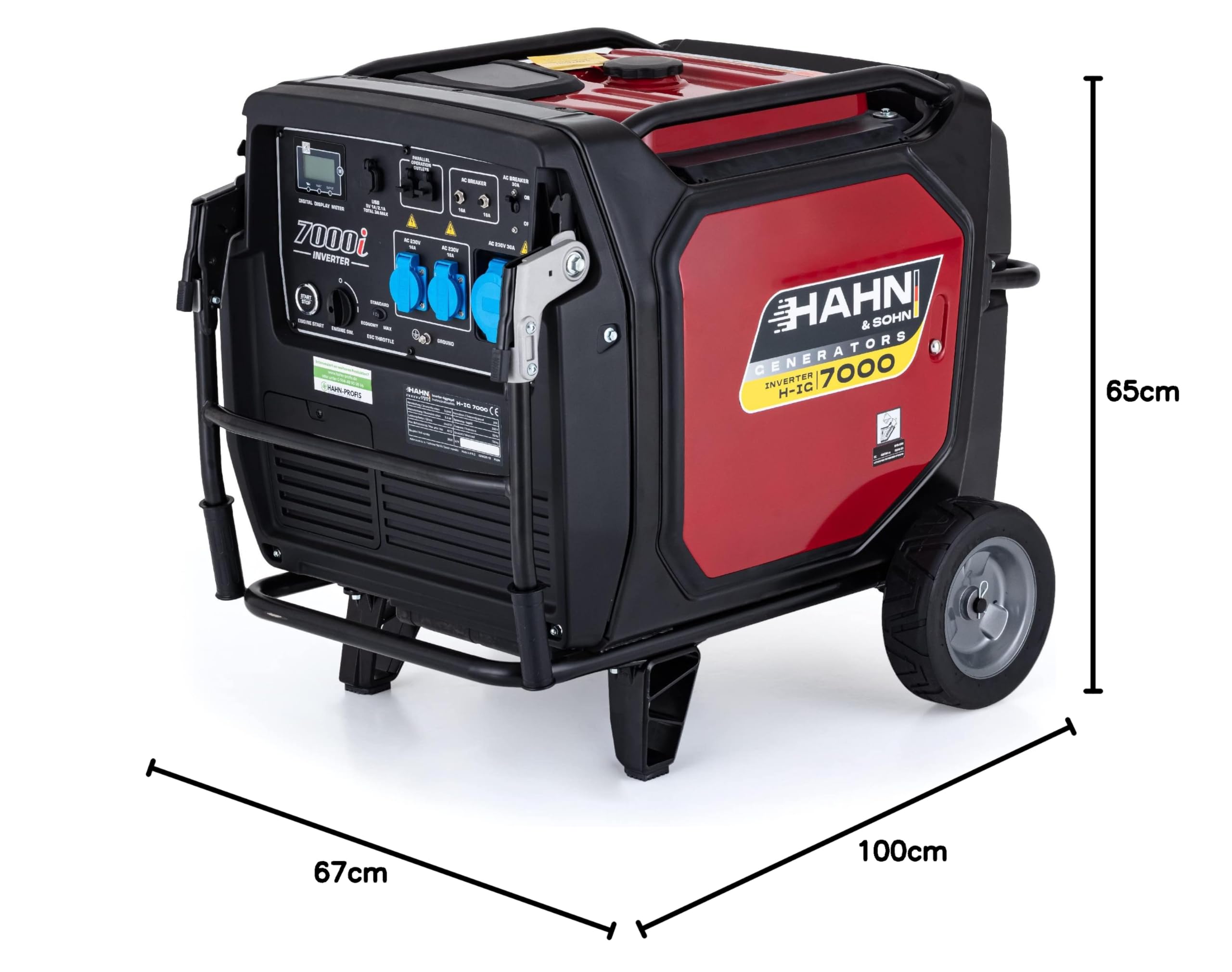 Benzynowy generator prądu 6 kW – silnik 4-suwowy, cichy inwerter, zbiornik 25 l, rozruch elektryczny, 230 V – wszechstronny do wrażliwych urządzeń i wydajnych maszyn, 96 dB/A
