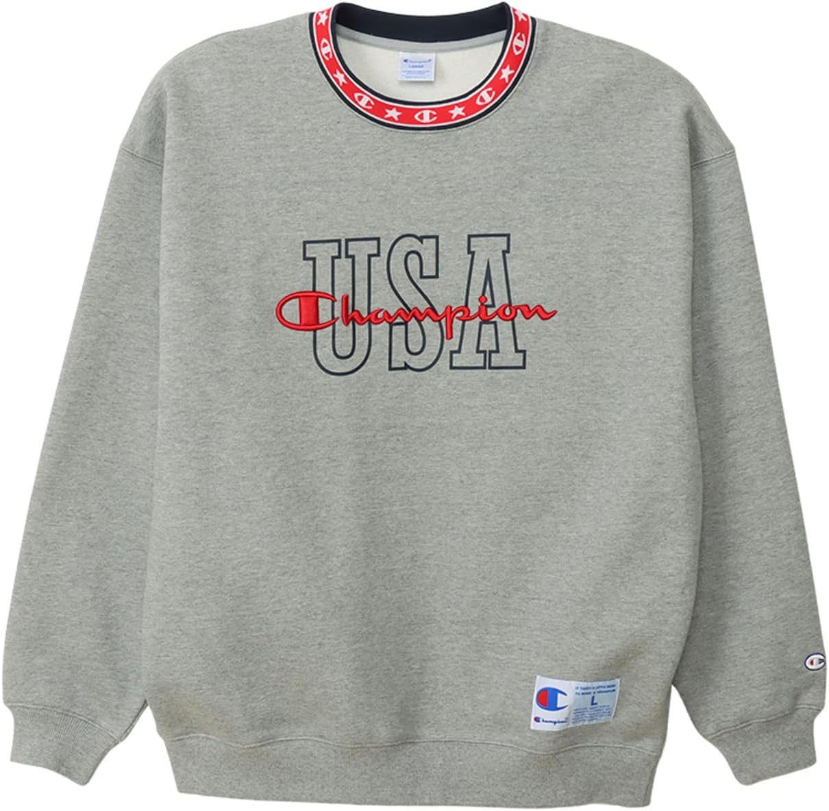 チャンピオン] スウェット 長袖 COTTON USA LooseFit 刺繍ロゴ ラバー 