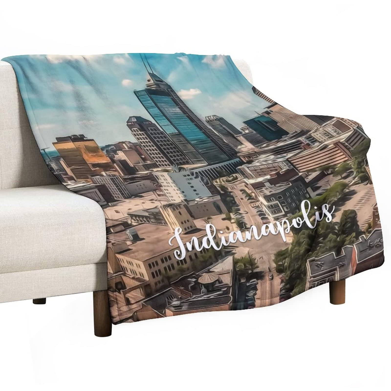 Couverture douillette Indianapolis contre le froid sur le lit ou sofa