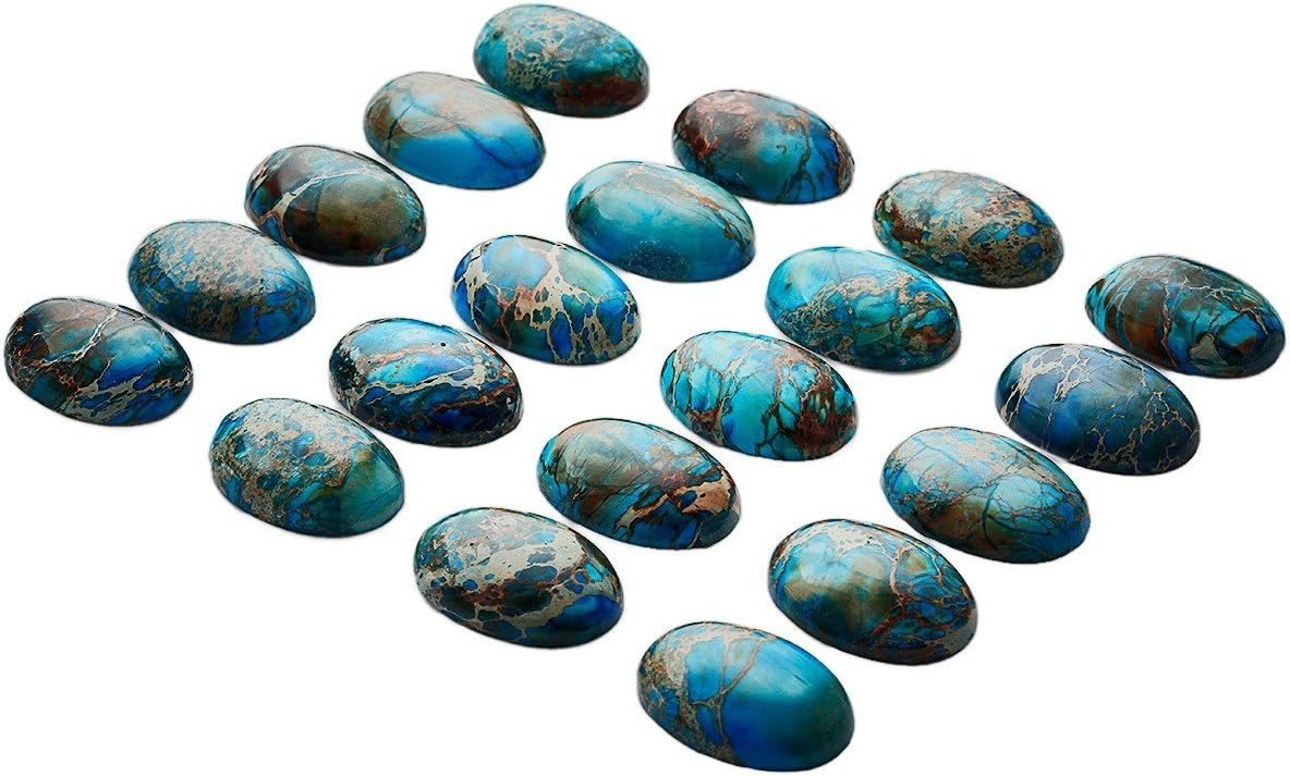 rockcloud 5PCS Oval Cabochons Sea Sediment Jasper for Jewelry Making image 2