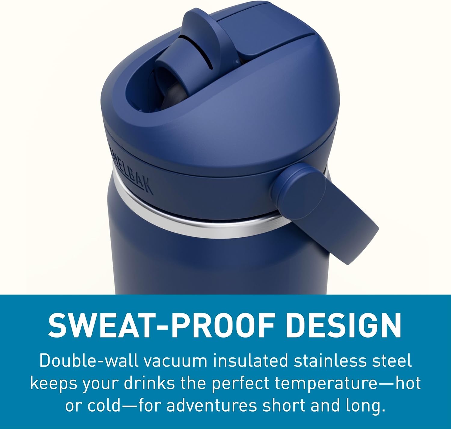 CamelBak Thrive Flip Straw Insulated Stainless Steel Water Bottle Navy, 20oz - Image 6