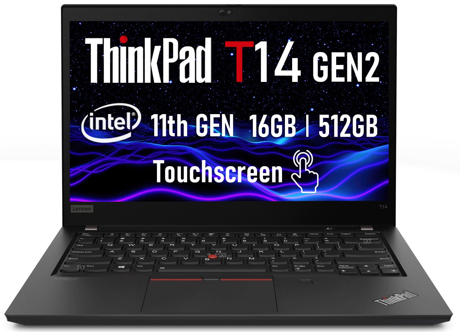 Lenovo ThinkPad T14 Gen 2 Touchscreen Laptop, 14" Full HD (1920 x 1080) Display, 11th Gen Quad-Core i5-1135G7, 16GB DDR4, 512GB SSD, Backlit Keyboard, Thunderbolt 4, HDMI, Windows 11 Pro (Renewed)