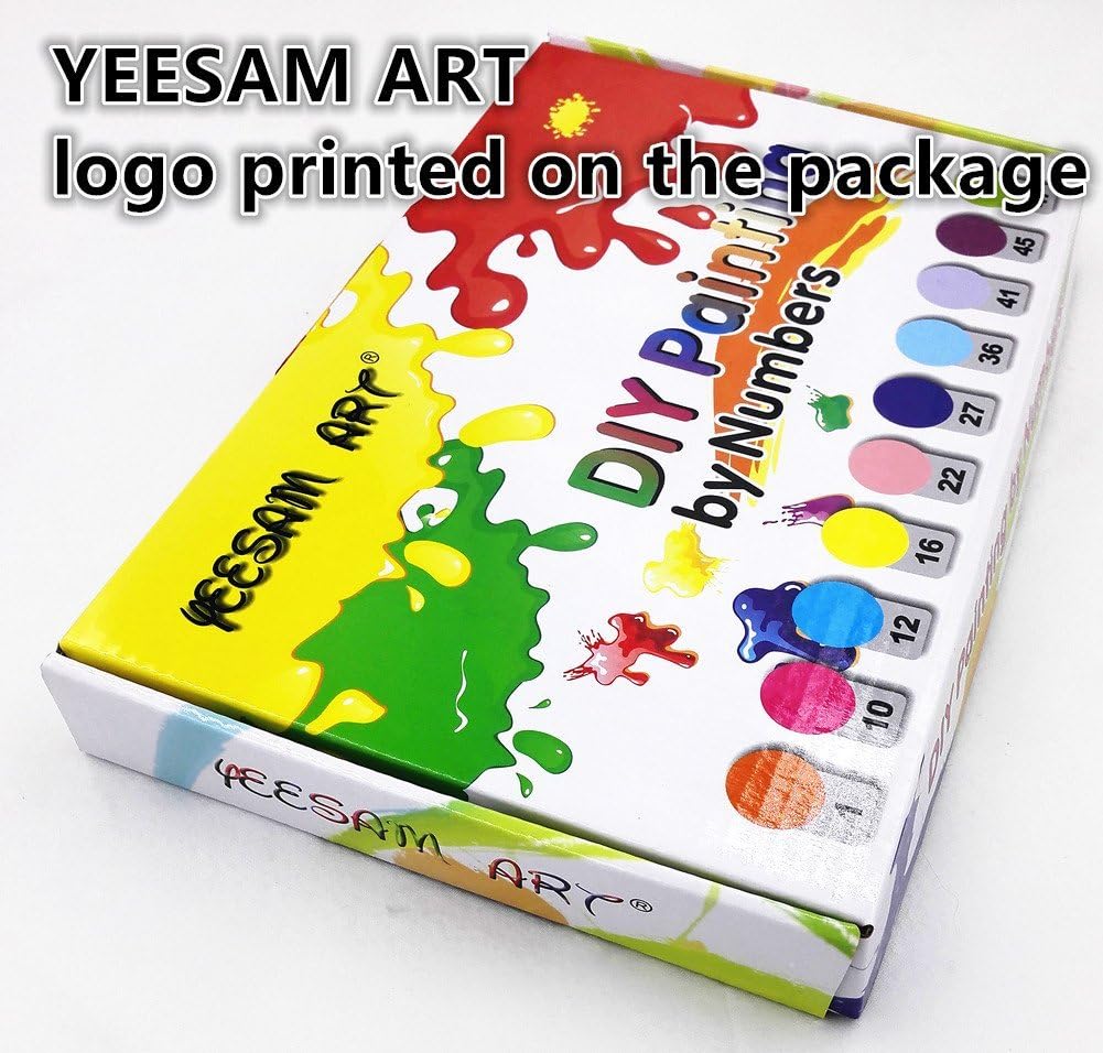 YEESAM ART Paint by Numbers for Adults Beginners Green Stream Creek 16x20 inch Linen Canvas Acrylic DIY Number Painting Kits Wall Art Decor Gifts (Framed - Image 5