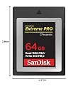 SanDisk Extreme Pro Cfexpress Type B Card,1500 MB/s R & 800 MB/s W, Black, 64GB gallery image