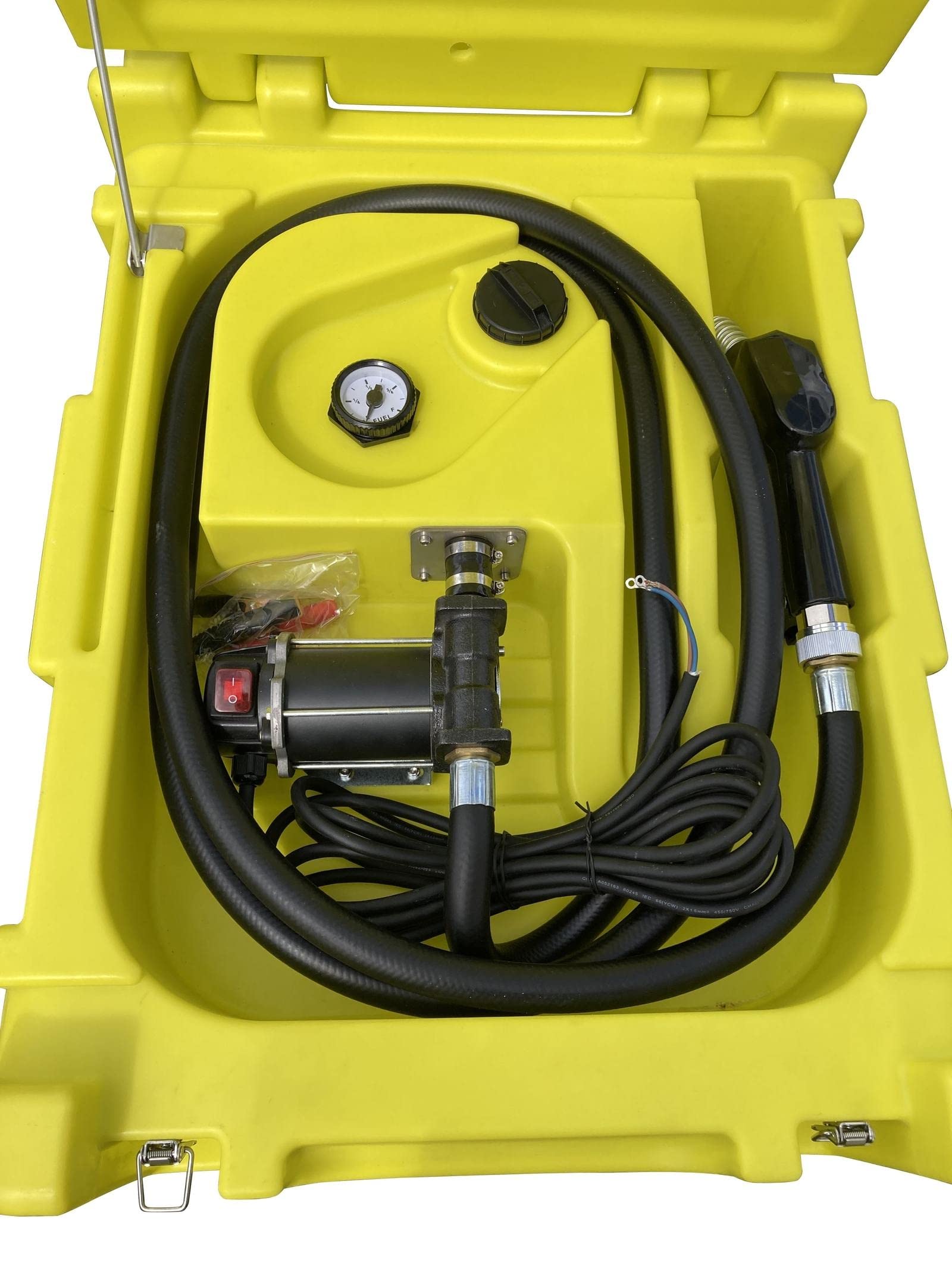 Depósito transportable 200L con bomba 12V 3000L/h, pistola dispensadora de gasoil y aceite, ideal para transporte y suministro nómada