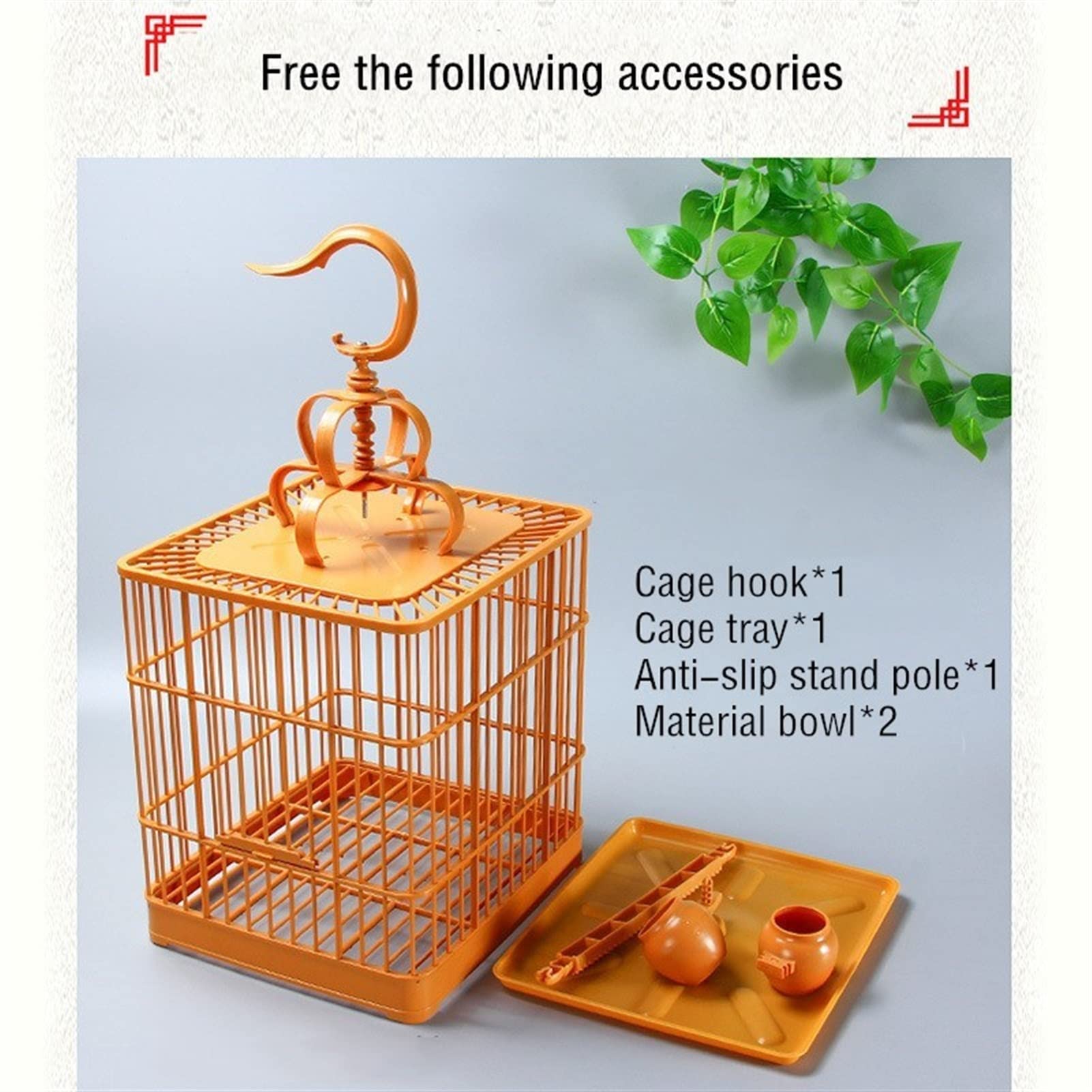 Canarios Jaula Mascota Jerarquía de Jaula de Jaula de pájaro Desmontable portátil for Loros Mynah Birdcage con Tazas de alimentación Accesorios for pájaros pequeños Jaulas para Loros
