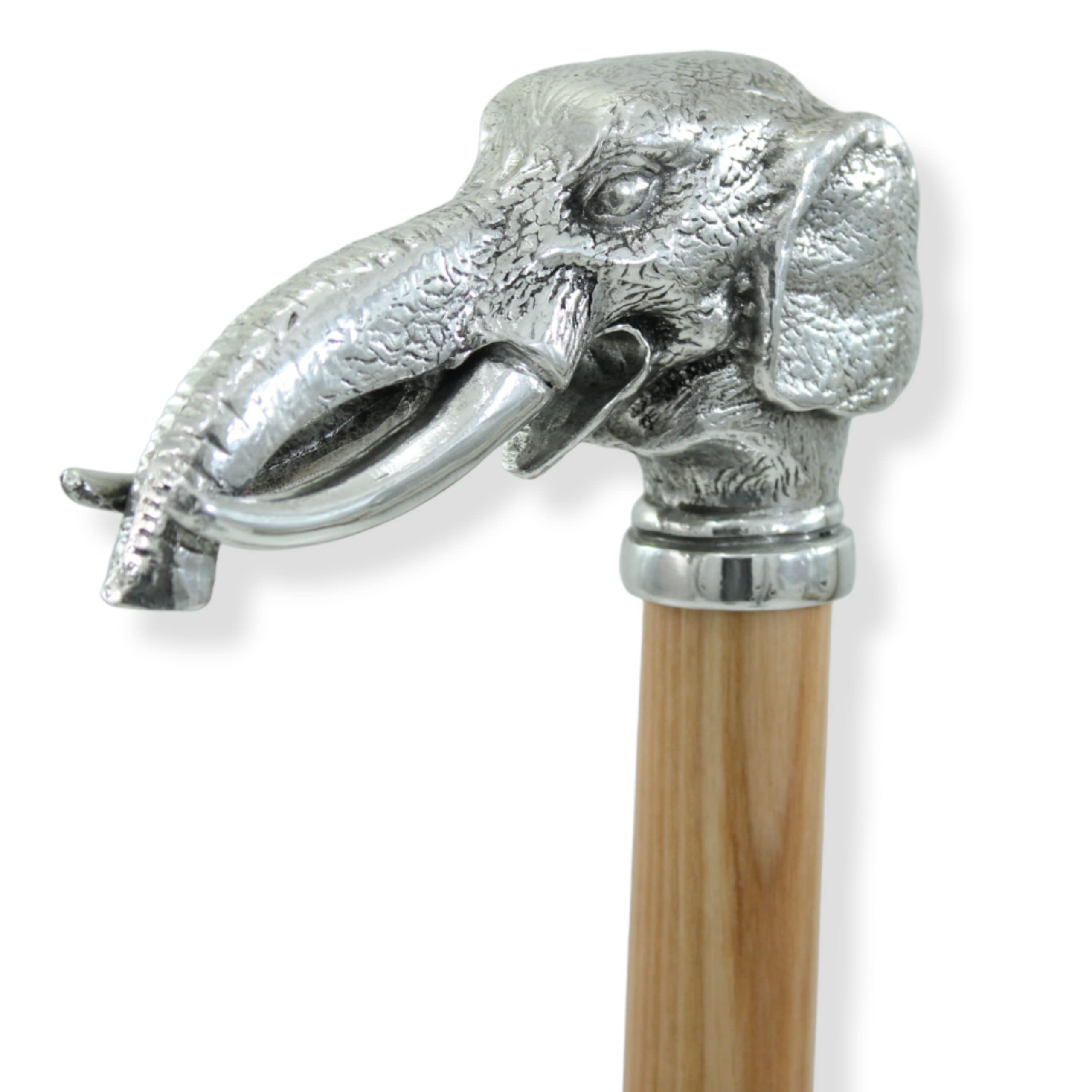 Bastón (estaño Macizo y Madera de Metal Plateada), diseño de Elephant