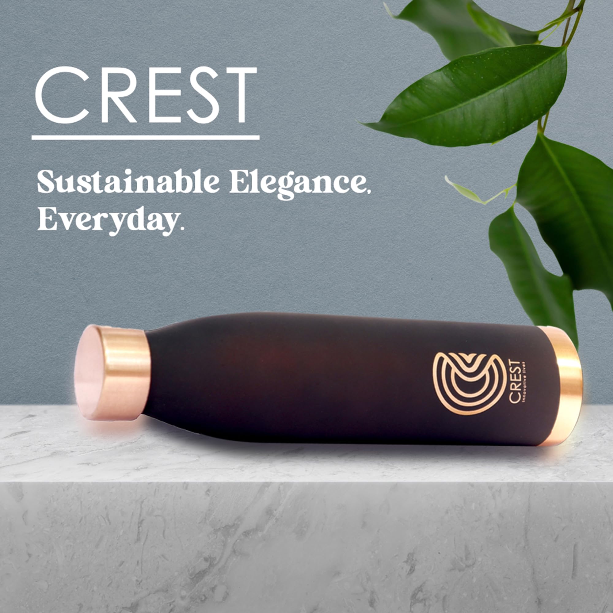 Pure Copper Water Bottle - 1L - Healthy Hydration -2