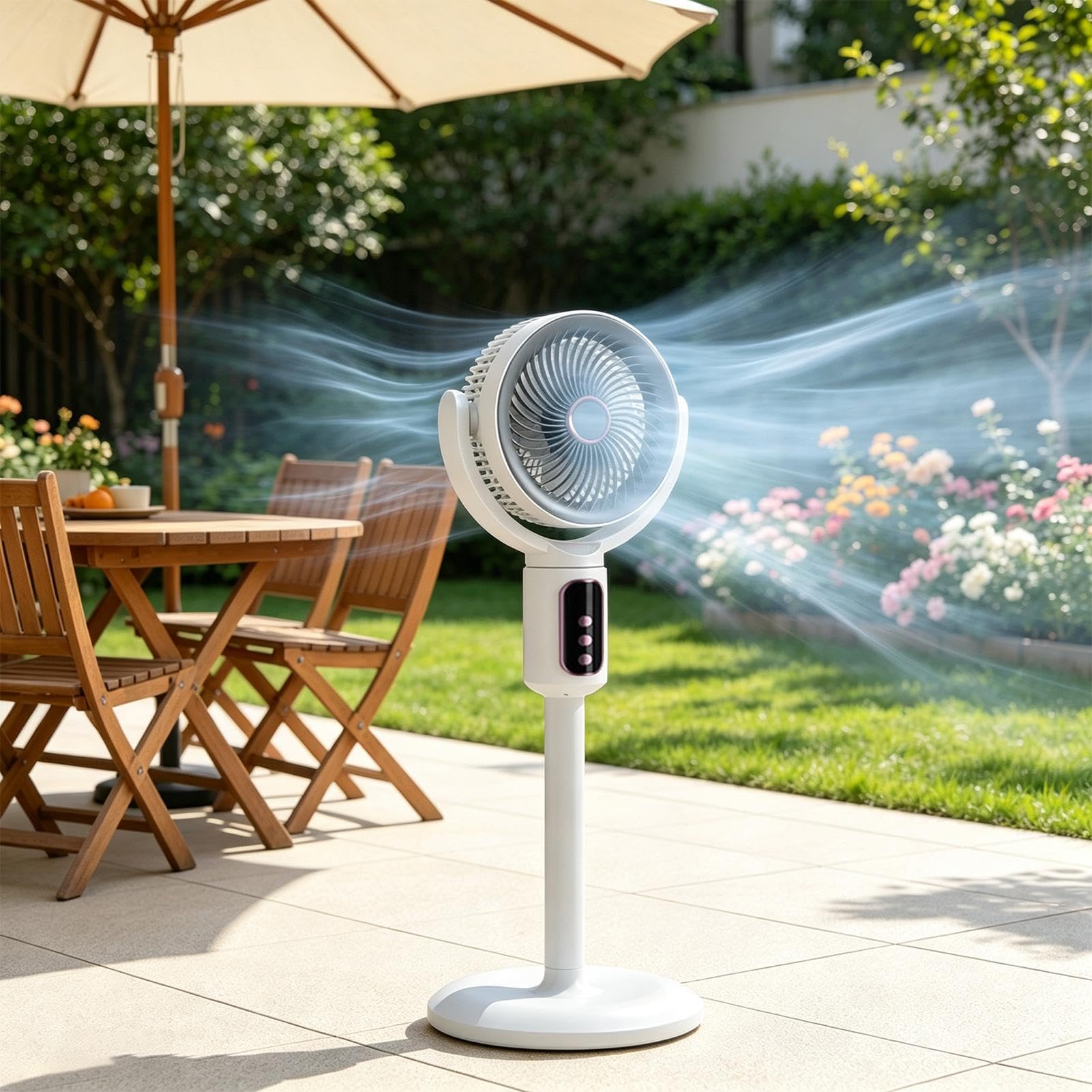 Ventilatore A Piantana Con Telecomando 4000mAh Altezza Regolabile 5 | Ventilatore Circolatore Domestico per proprietari e inquilini, ufficio, dormitori, studio, garage, officina