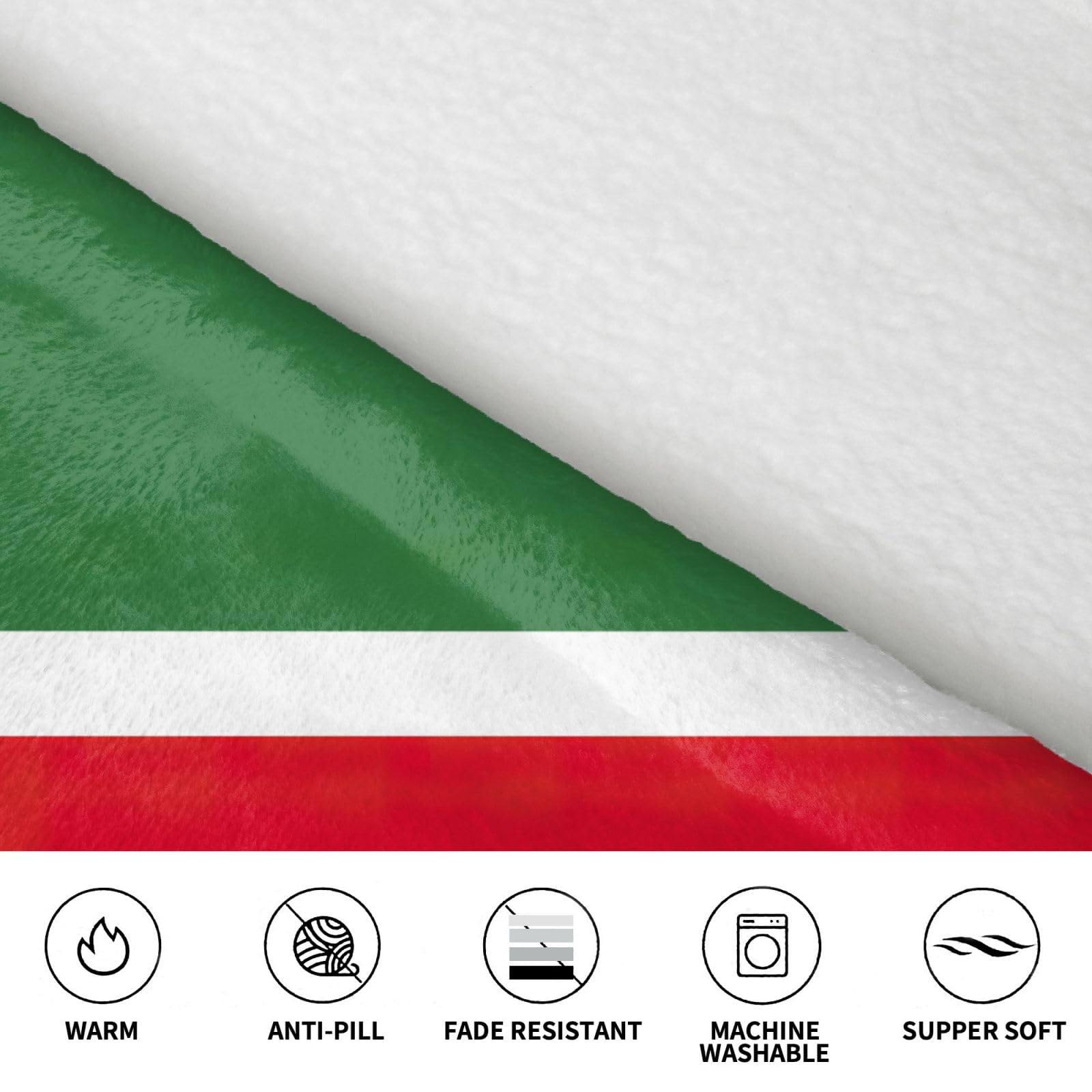 Flaga Republiki Czeczeńskiej nadruk ciepły i przytulny koc do noszenia, gruby flanelowy koc z kapturem z rękawami i ogromną kieszenią