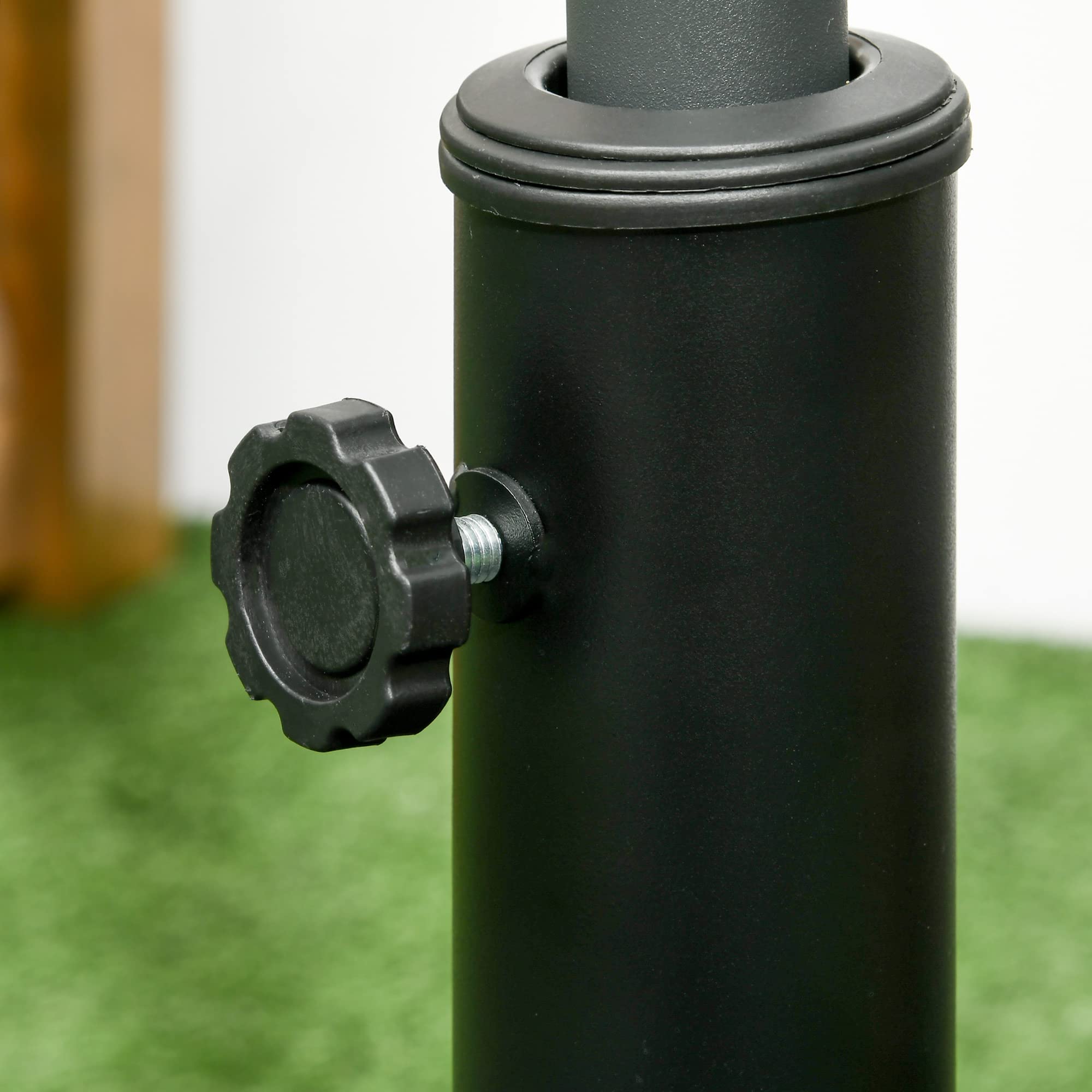 Outsunny Pied de Parasol 19 kg en Polyrésine, Socle Parasol Extérieur Carré 51 cm pour Mâts de Ø 32/38/48 mm, Base de Parasol pour Jardin Patio Terrasse, Noir